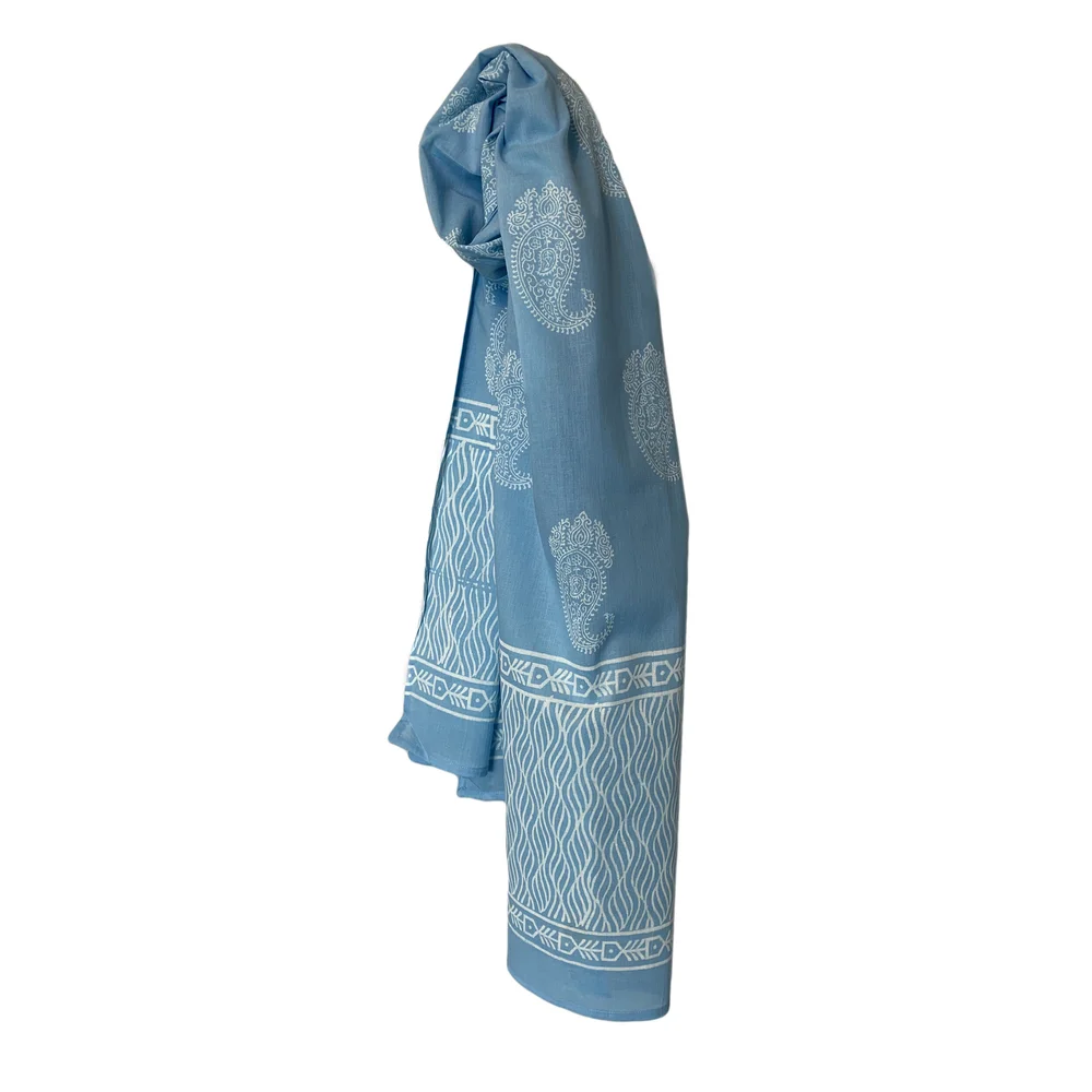 light blue scarf