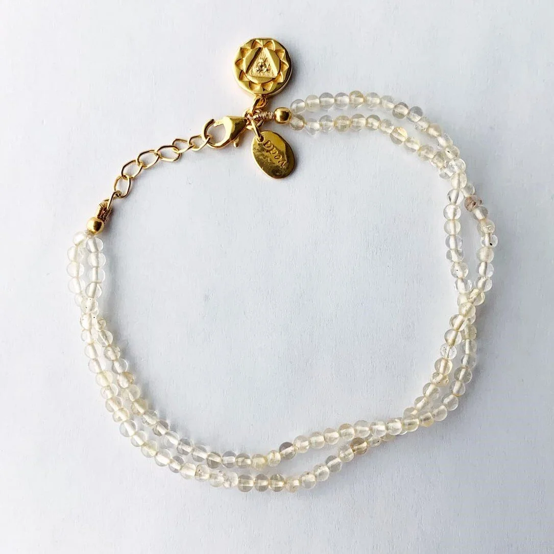 Veda Collection: Citrine & Charm; Solar Plexus Chakra Bracelet