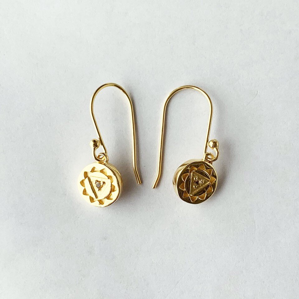 Veda Collection: Solar Plexus Chakra Dangle Earrings