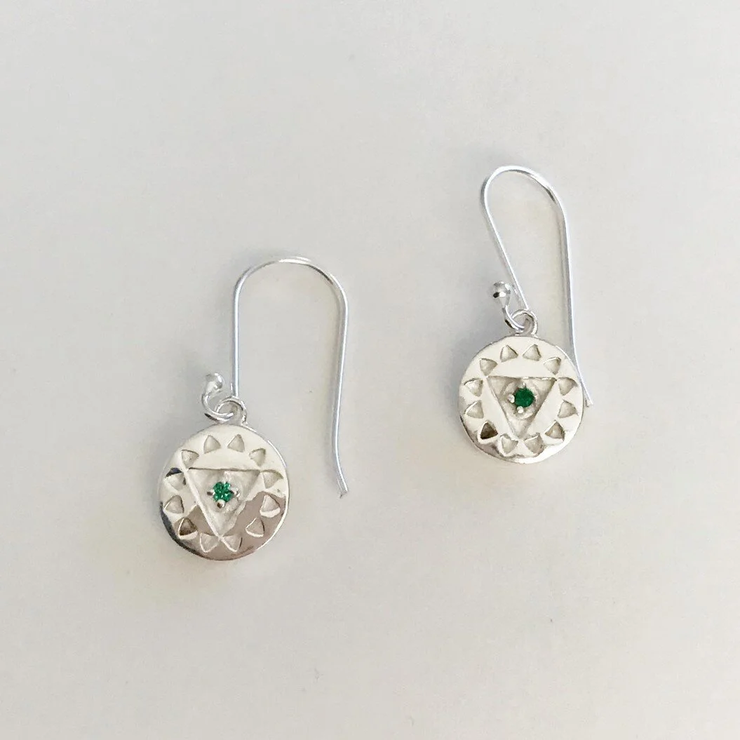 Veda Collection: Heart Chakra Dangle Earrings
