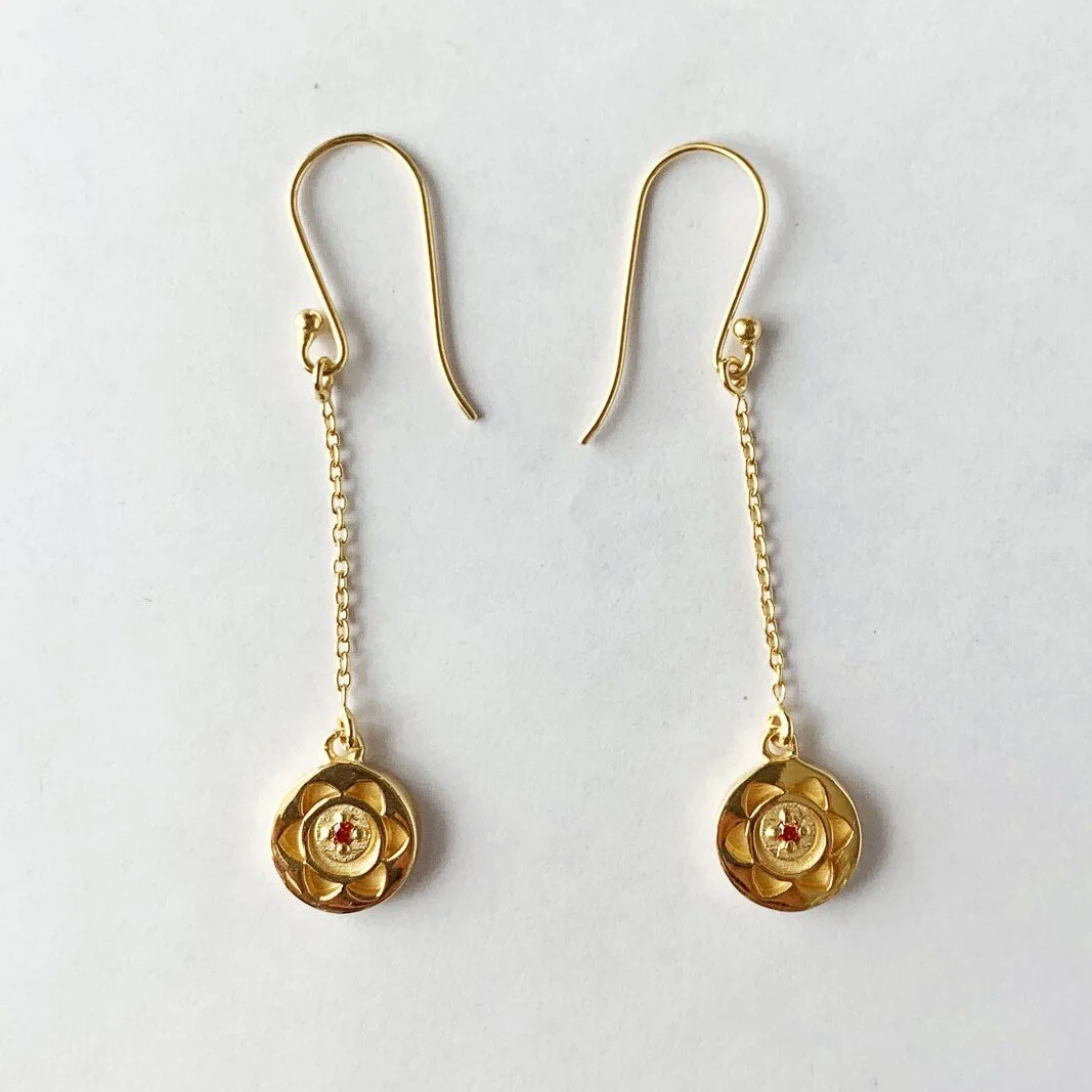 Veda Collection: Sacral Chakra Chain Earrings