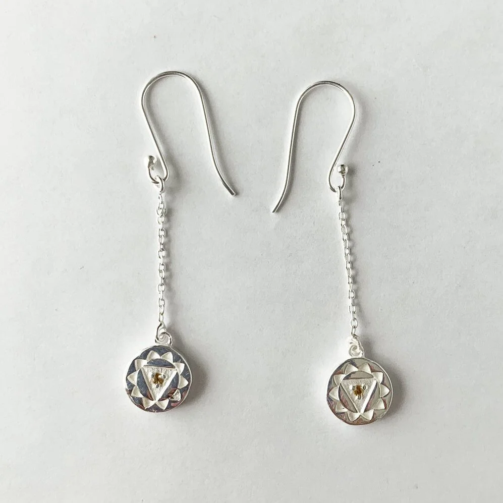 Veda Collection: Solar Plexus Chakra Chain Earrings