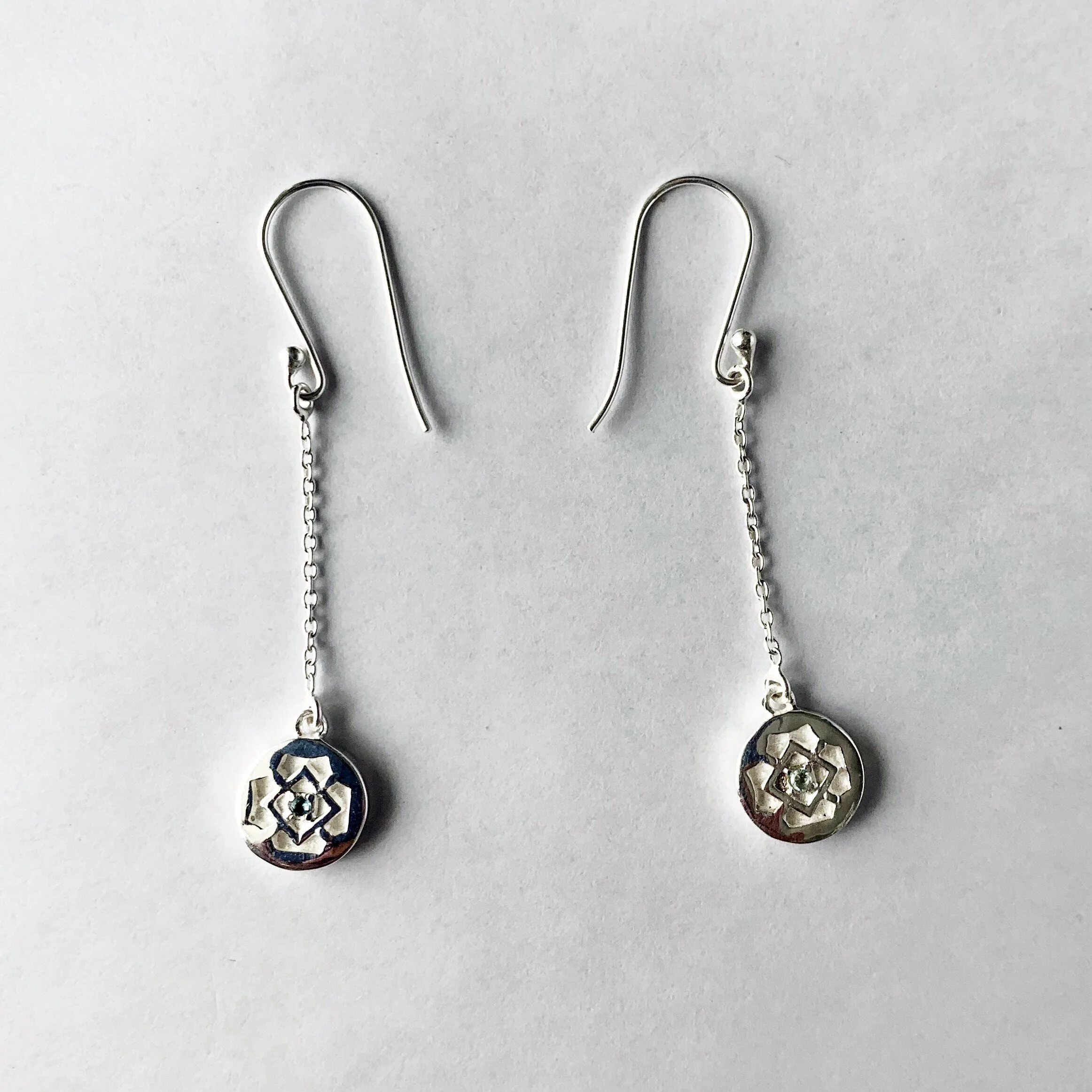 Veda Collection: Throat Chakra Chain Earrings