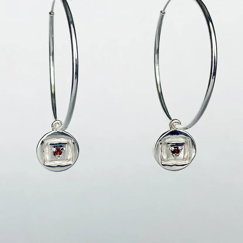 Veda Collection: Root Chakra Hoop Earrings