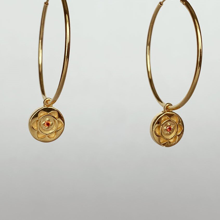 Veda Collection: Sacral Chakra Hoop Earrings
