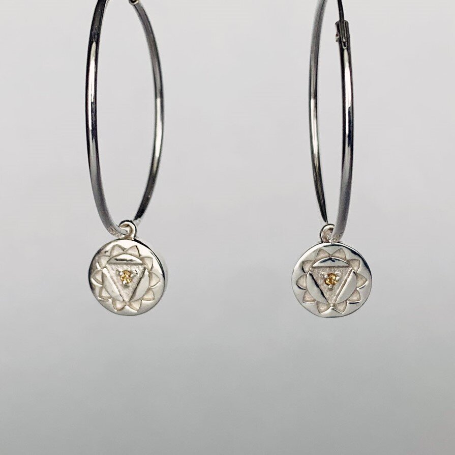 Veda Collection: Solar Plexus Chakra Hoop Earrings
