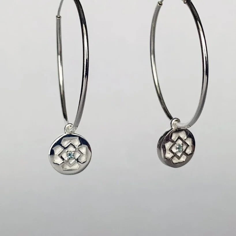 Veda Collection: Throat Chakra Hoop Earrings