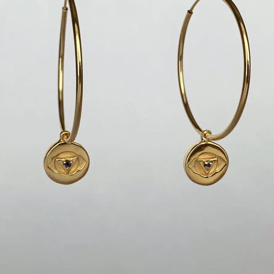 Veda Collection: Third Eye Chakra Hoop Earrings