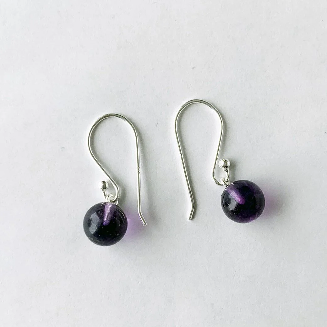 Veda Collection: Amethyst Dangle Earrings