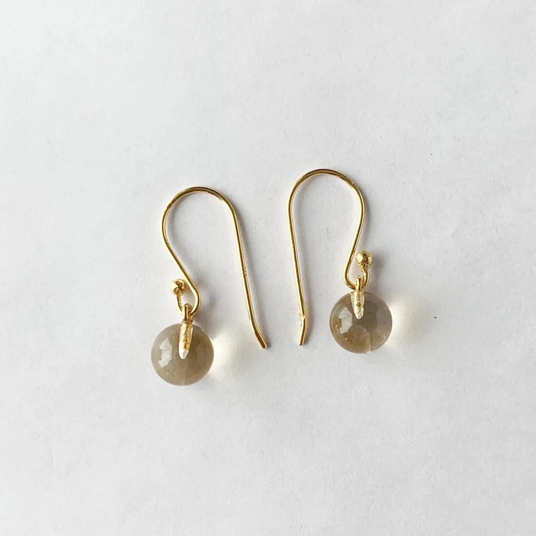 Veda Collection: Citrine Dangle Earrings