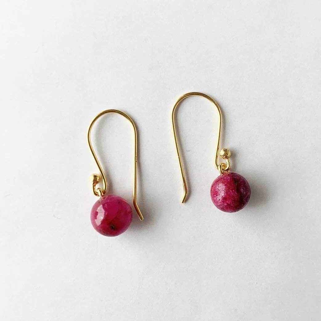 Veda Collection: Ruby Dangle Earrings