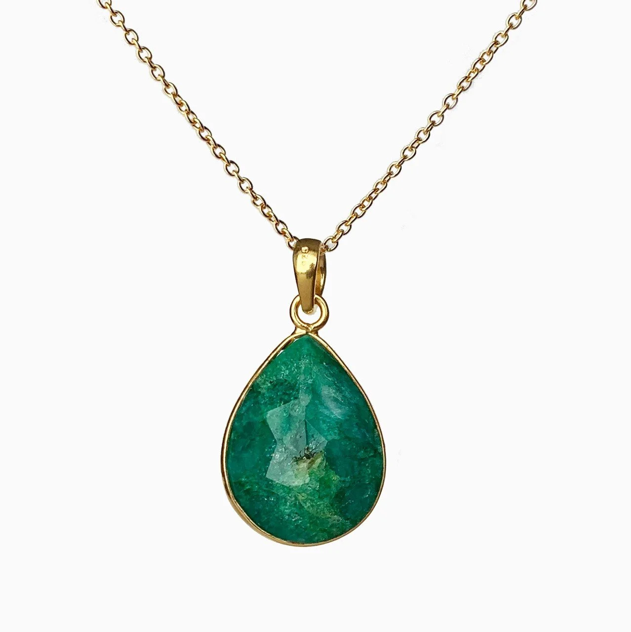 Veda Collection: Large Emerald Pendant Necklace