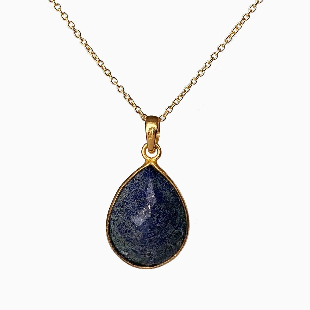 Veda Collection: Large Lapis Pendant Necklace