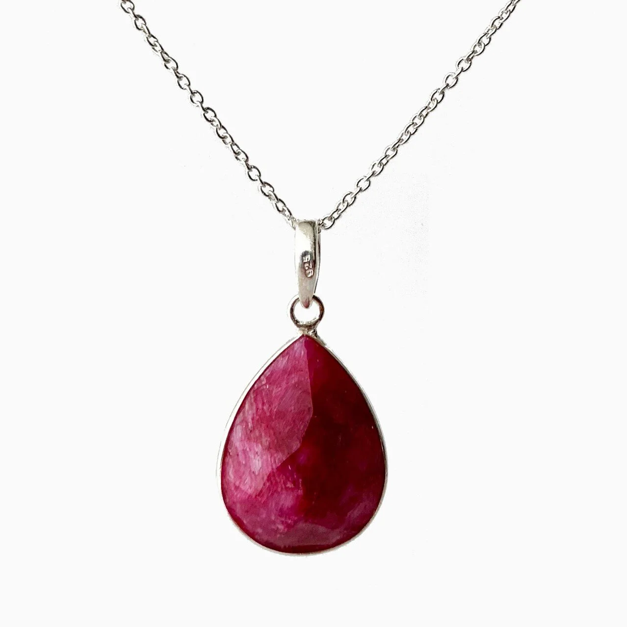 Veda Collection: Large Ruby Pendant Necklace