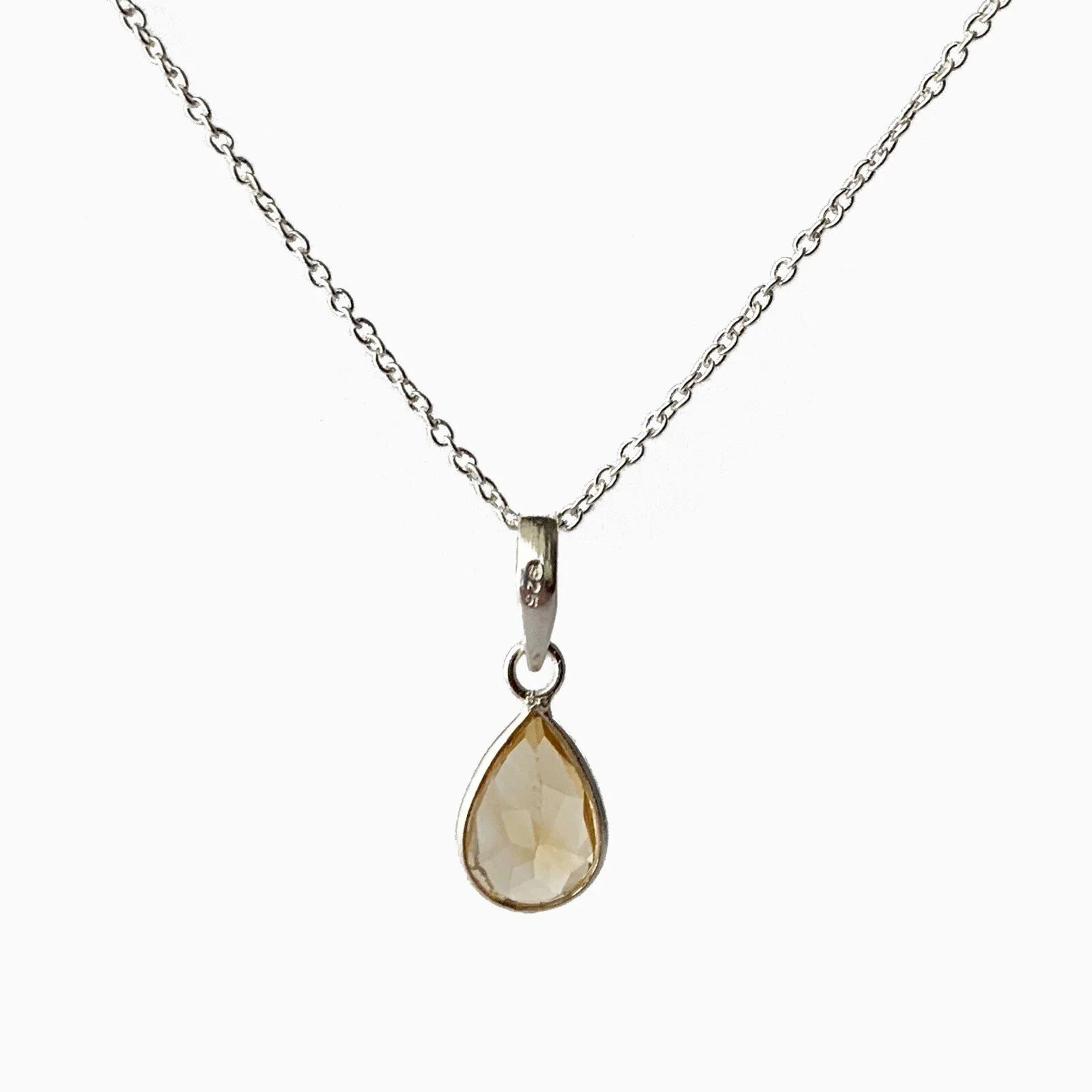 Veda Collection: Medium Citrine Pendant Necklace