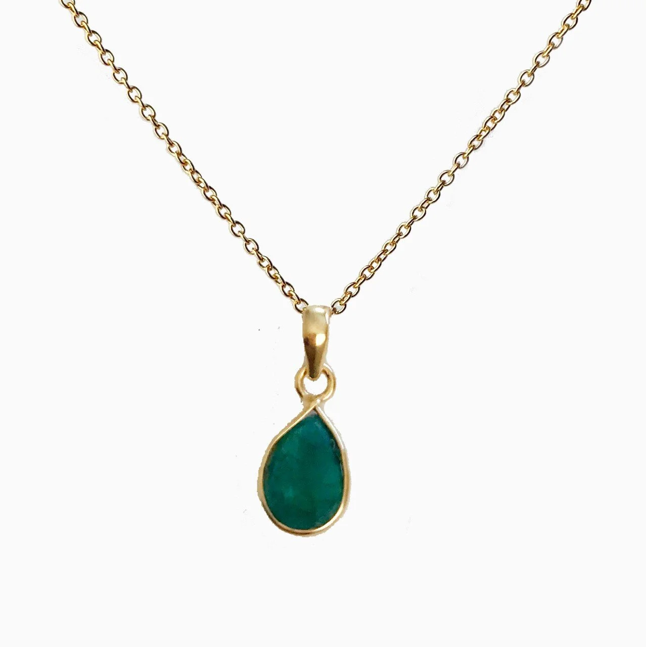 Veda Collection: Medium Emerald Pendant Necklace
