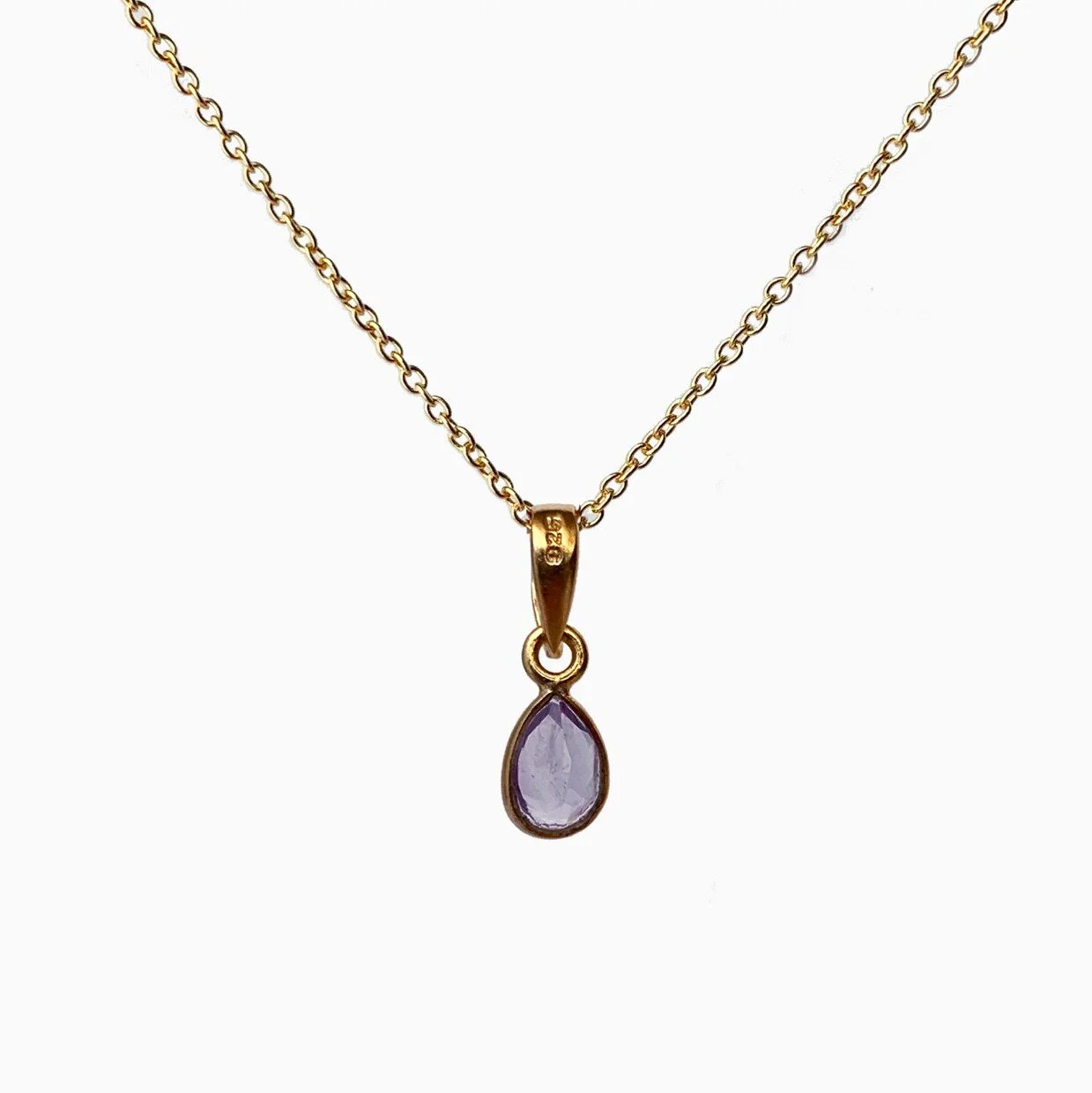 Veda Collection: Small Amethyst Pendant Necklace