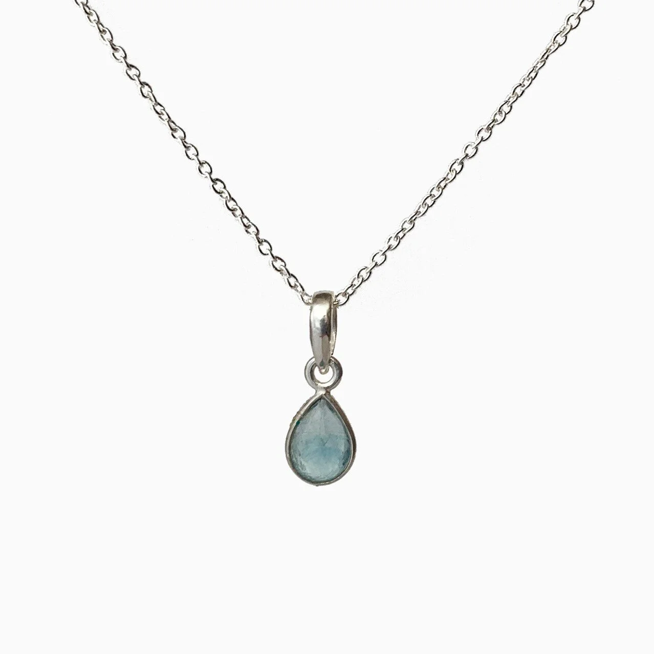 Veda Collection: Small Blue Topaz Pendant Necklace