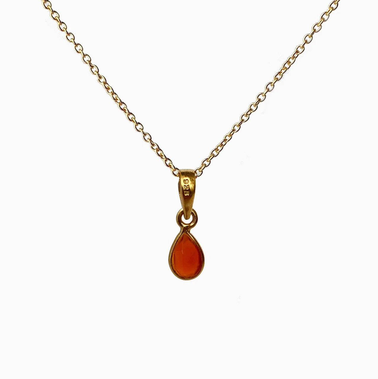 Veda Collection: Small Carnelian Pendant Necklace