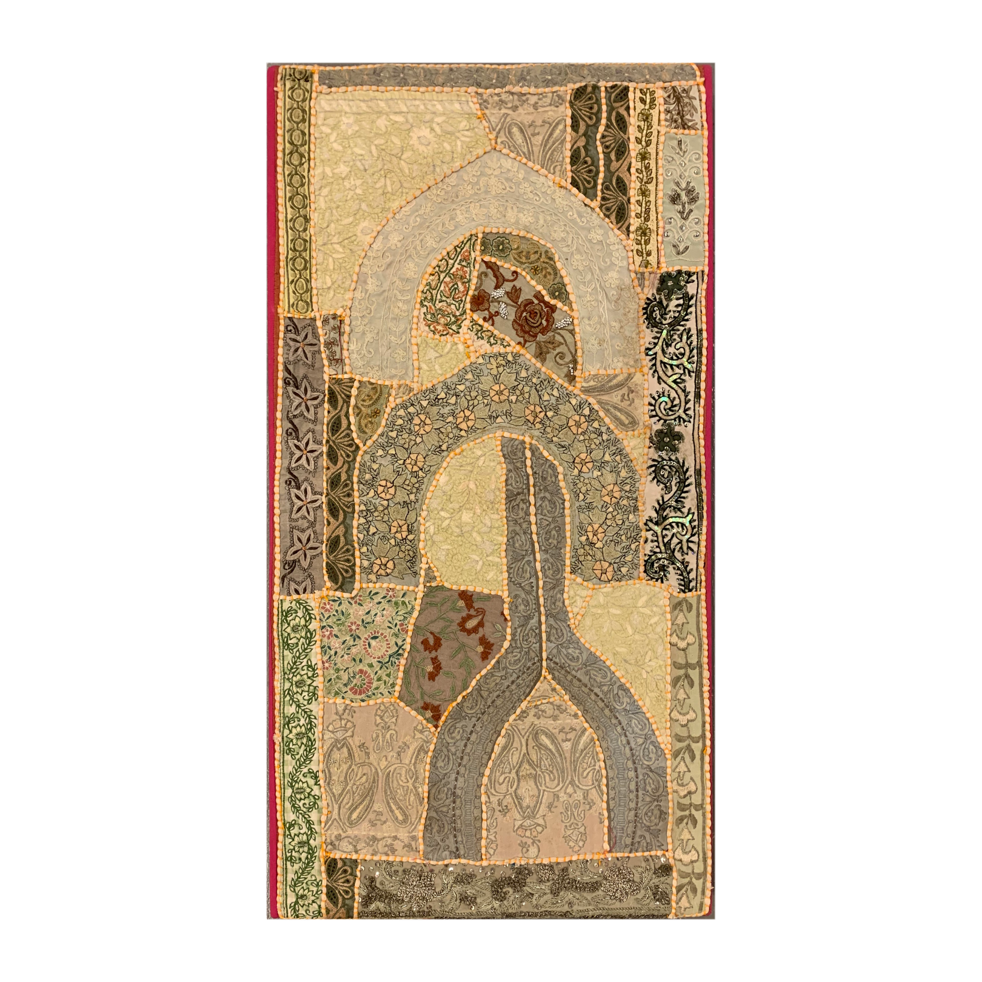 Beige Mounted Indian Textile