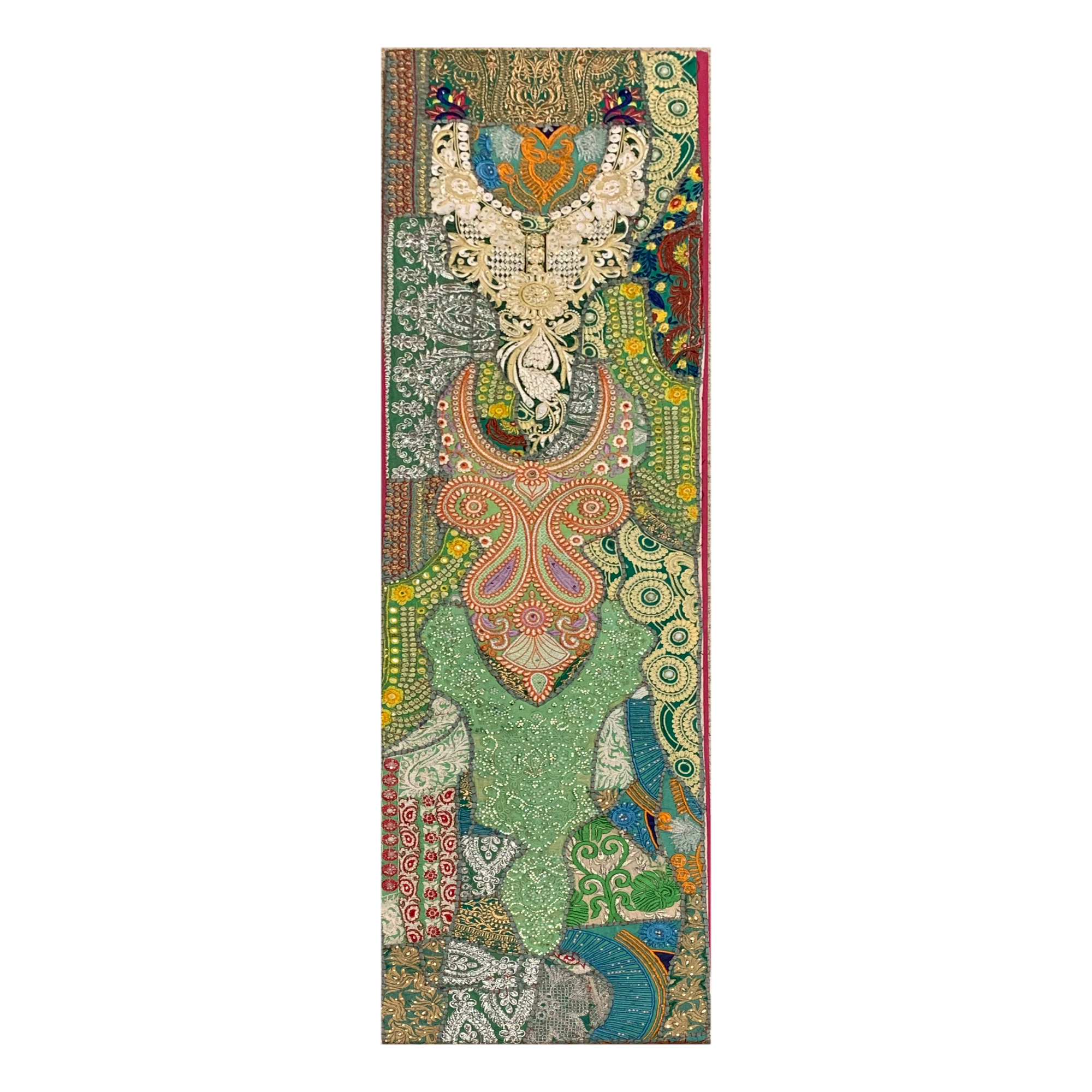 Pastel Mounted Indian Textile