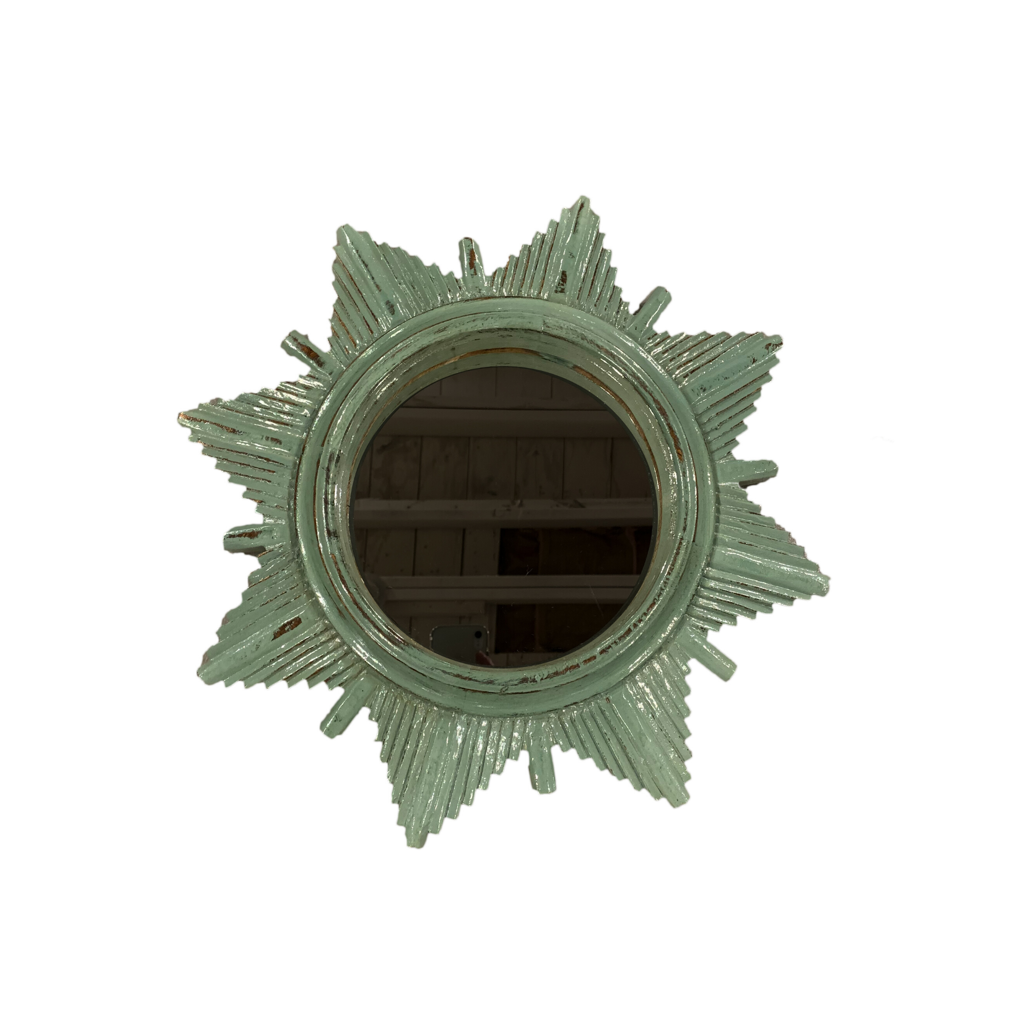 Teal Sunburst Mirror