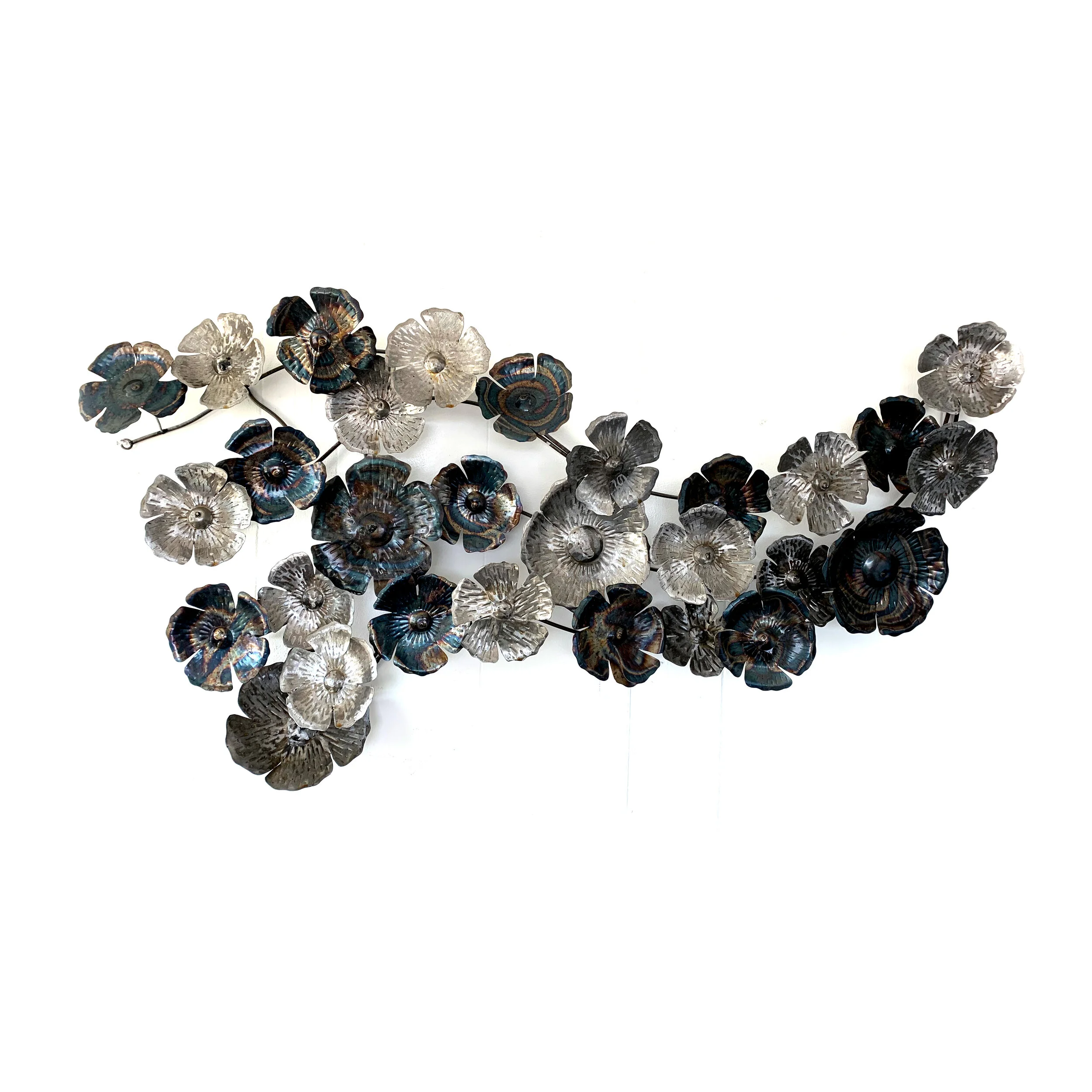 Poppy Flowers Metal Wall Sculpture