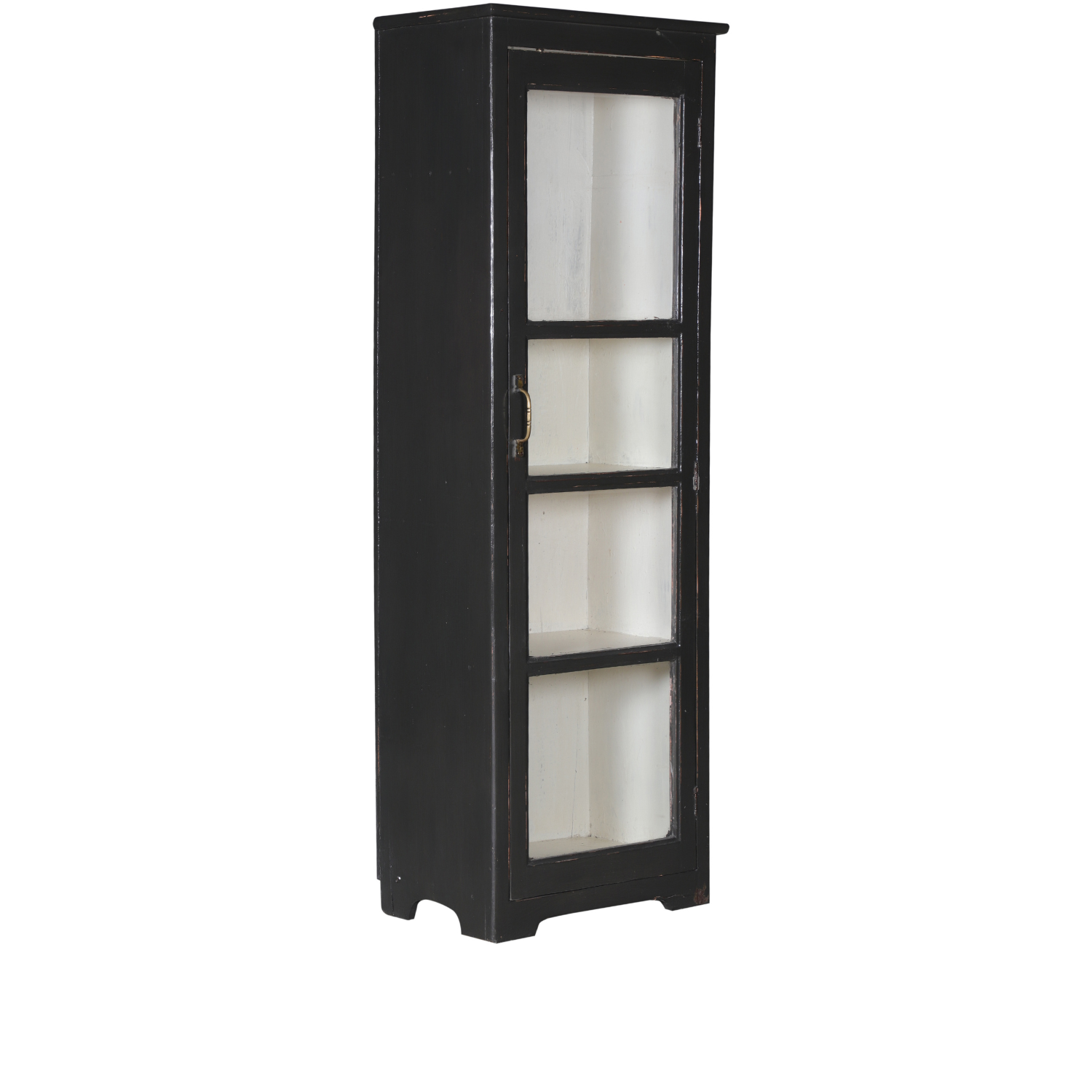 Tall Grey Cabinet with Glass