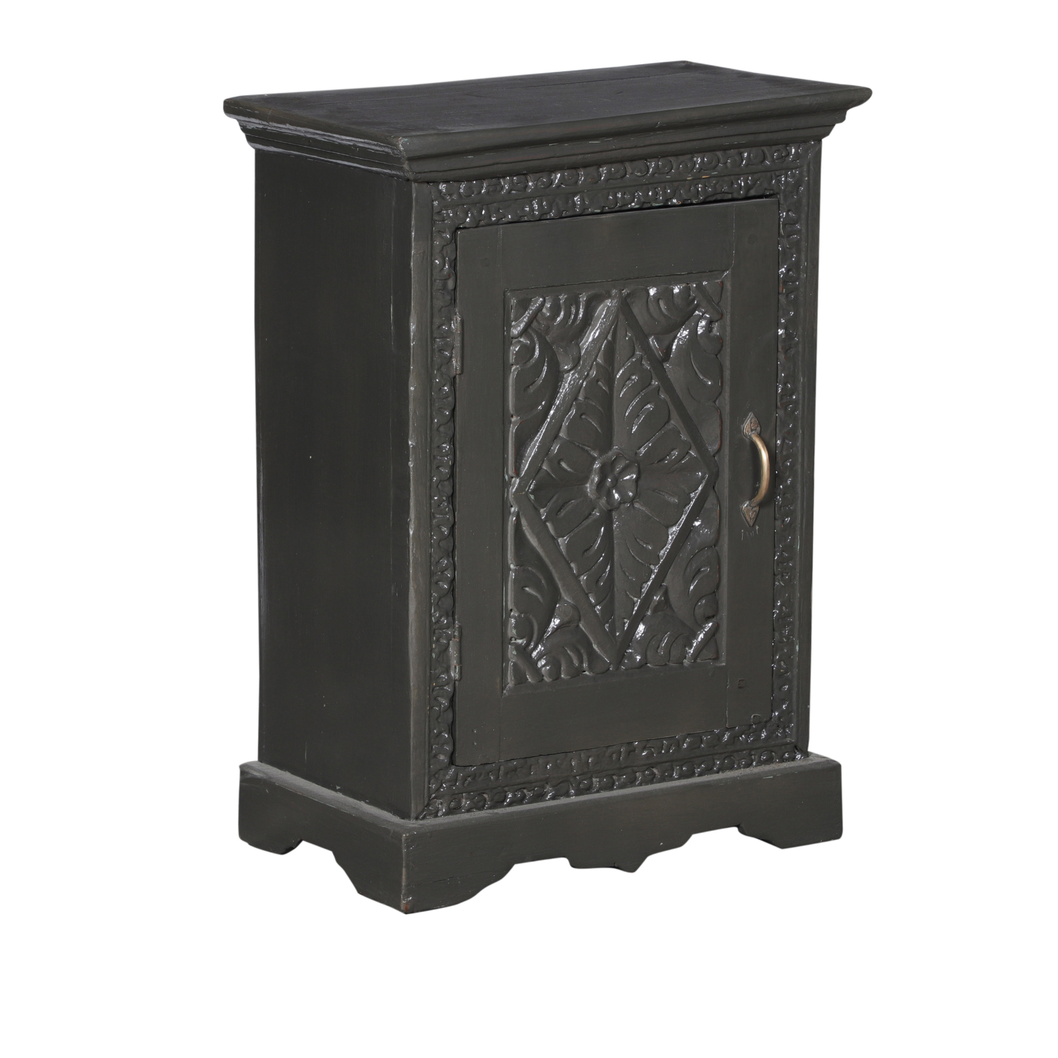 Grey Carved End Table