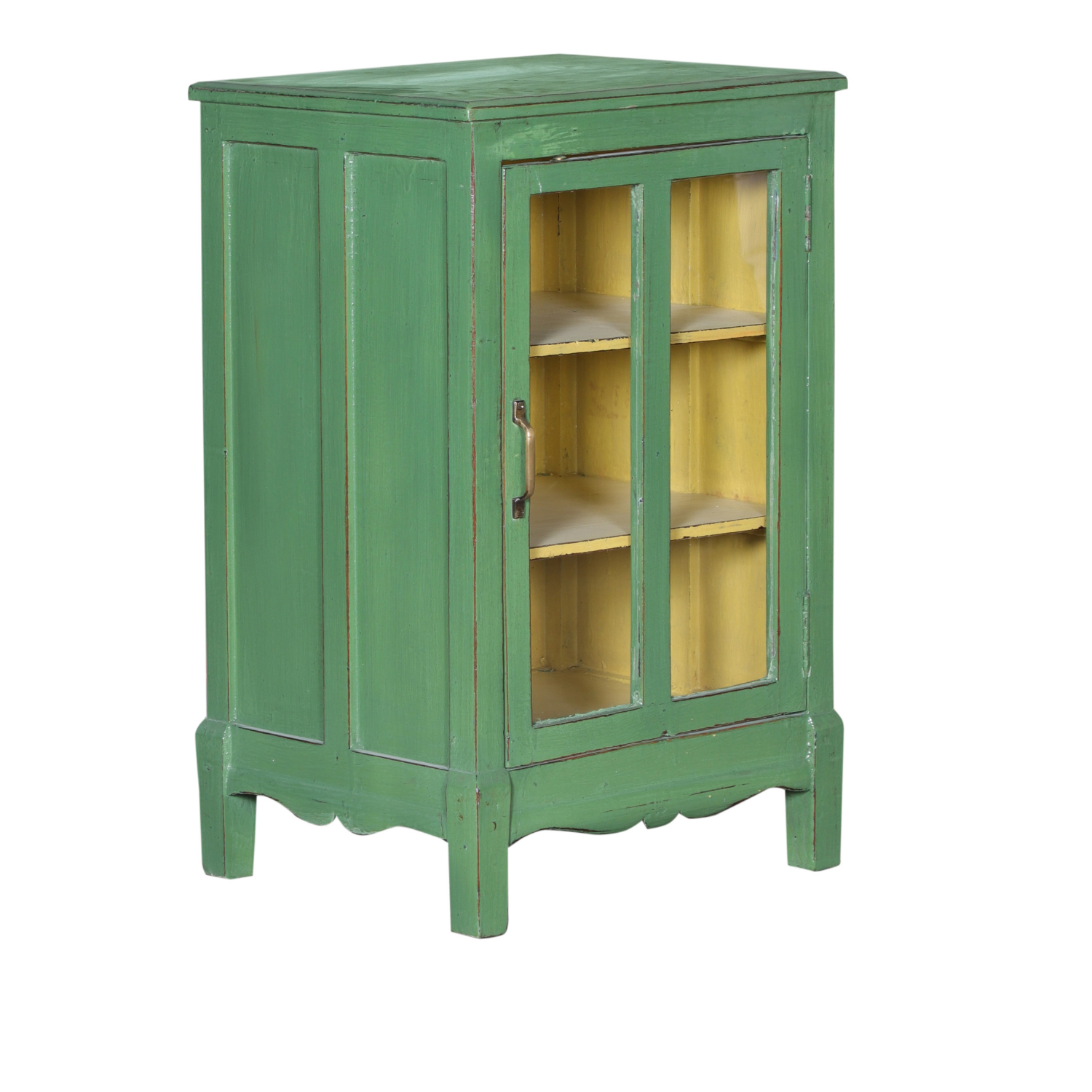 Small Green Cabinet with Glass