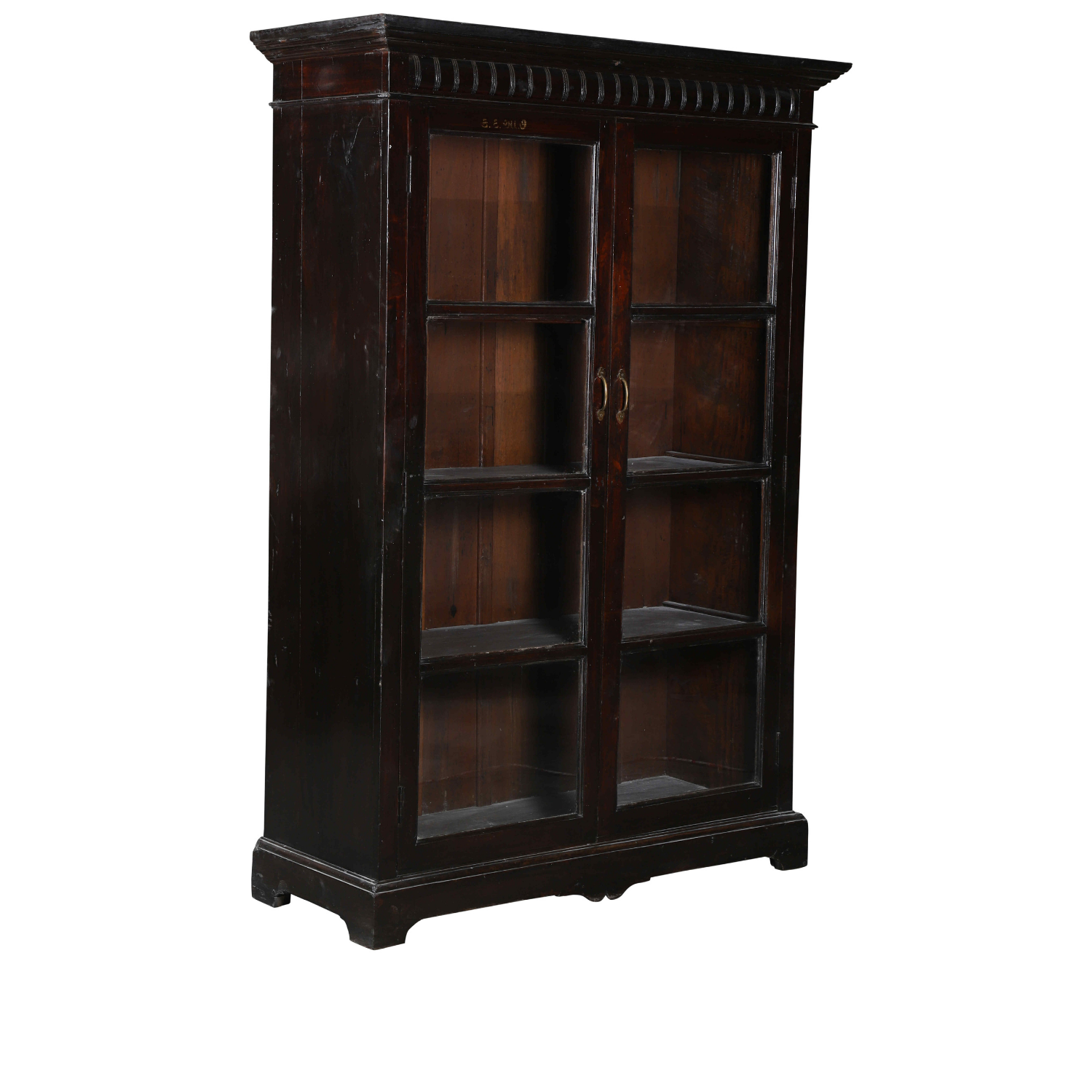 Large Wooden Cabinet with Glass