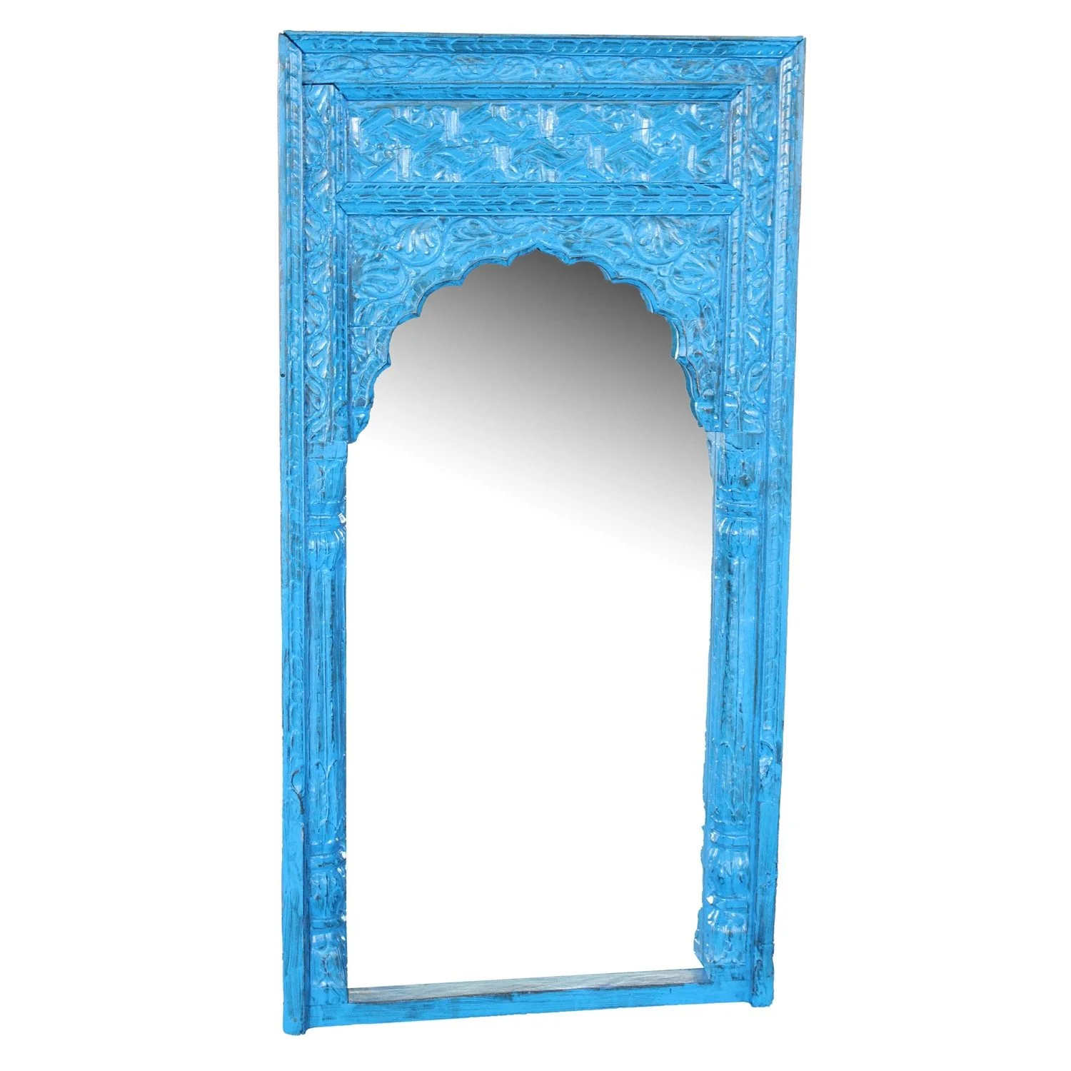 Carved Blue Mirror