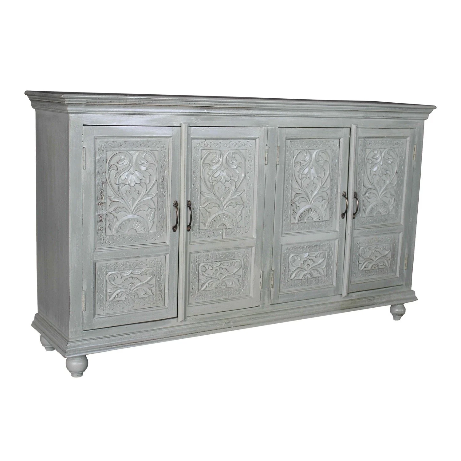 Carved Grey Sideboard