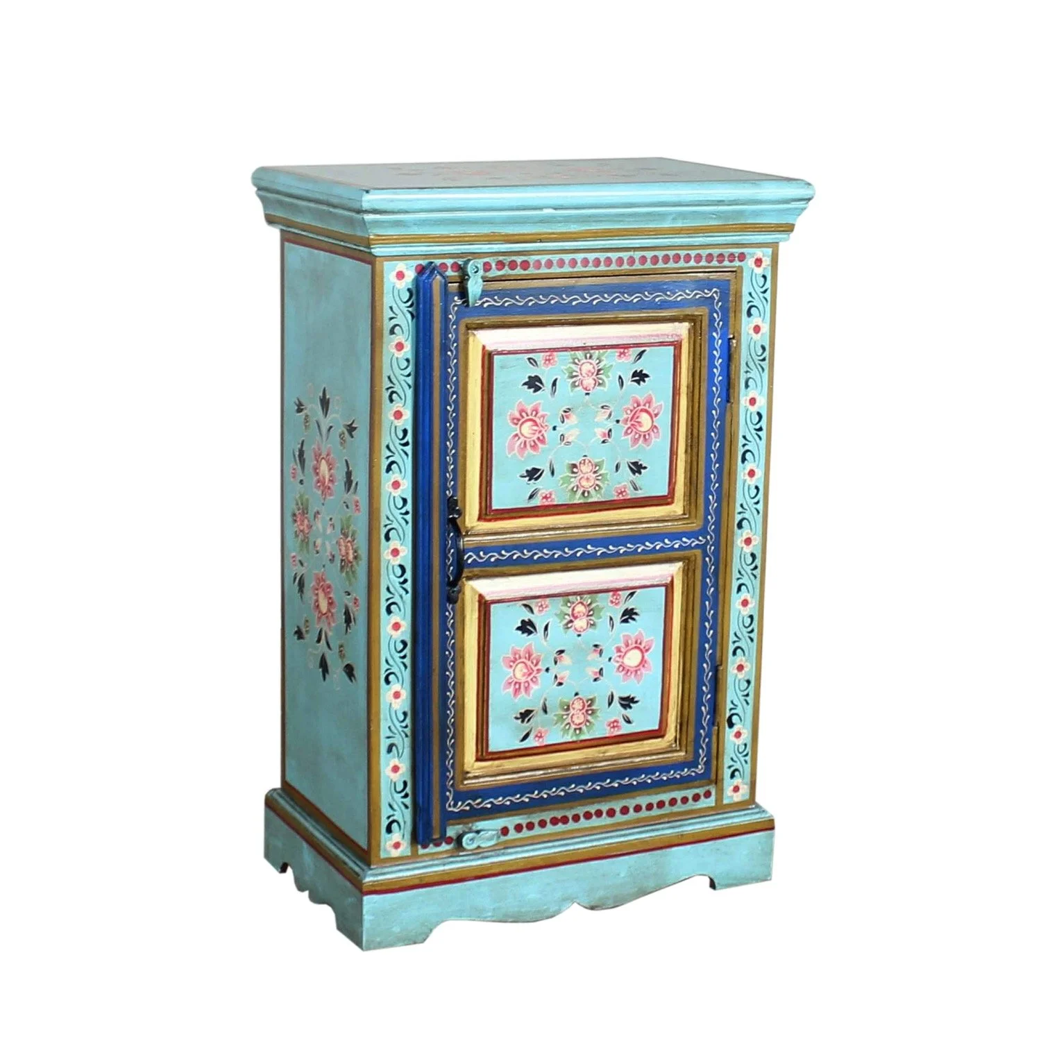 Hand-Painted Rajasthani Bedside Cabinet