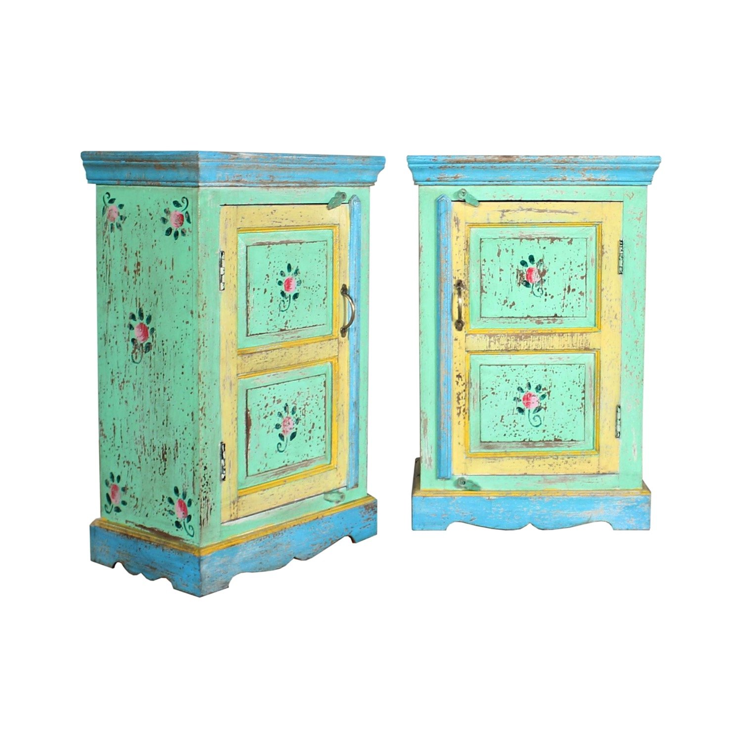 Hand-Painted Antique Bedside Cabinet