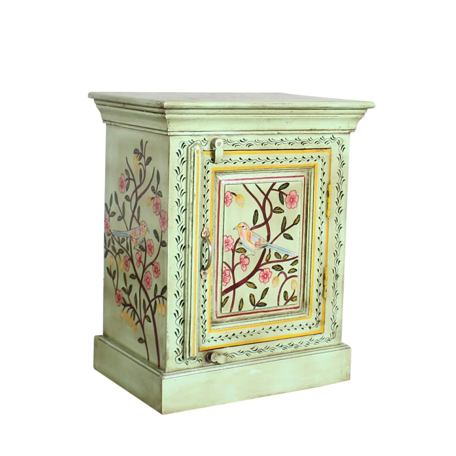 Hand-Painted Rajasthani Bedside Cabinet