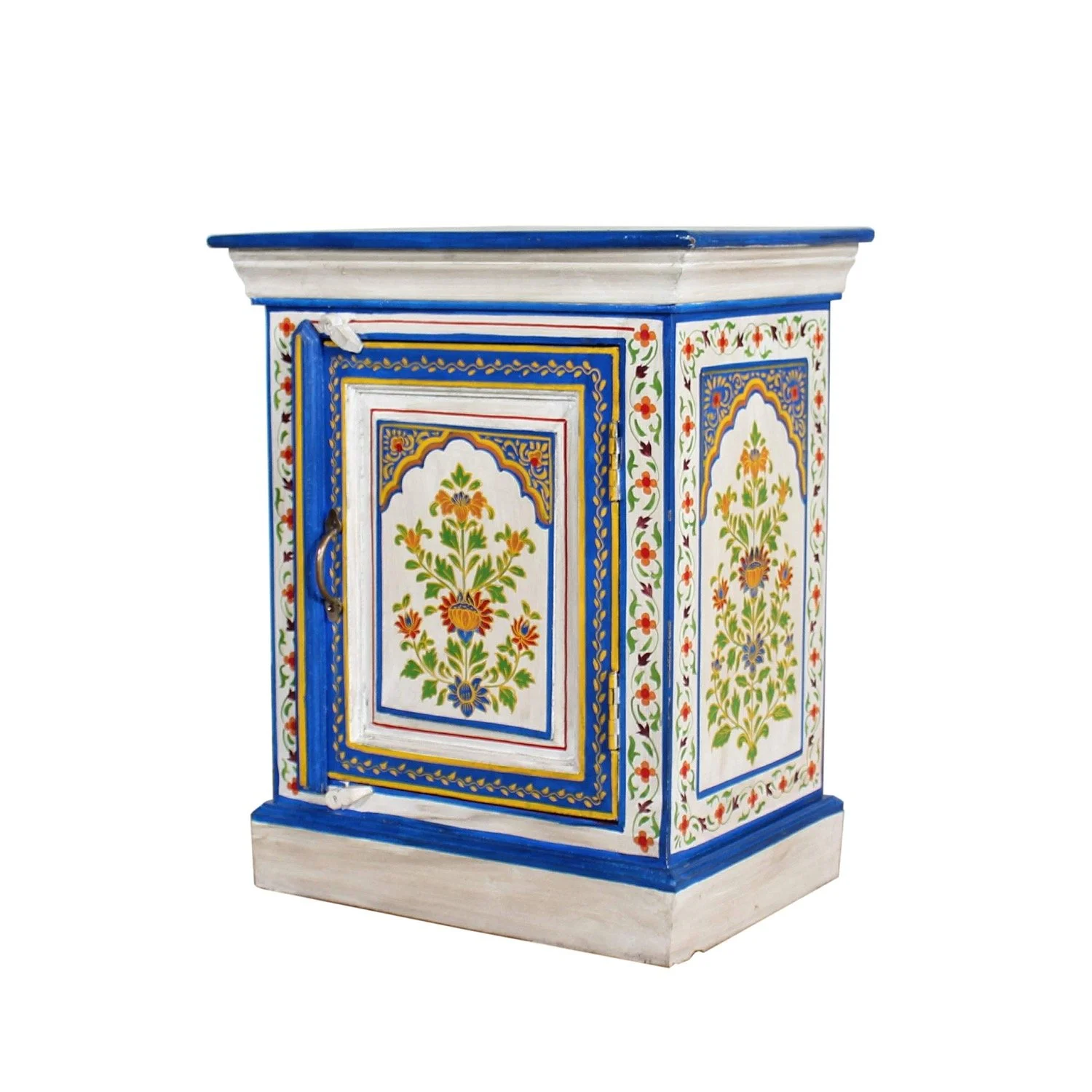 Hand- Painted Rajasthani Bedside Cabinet
