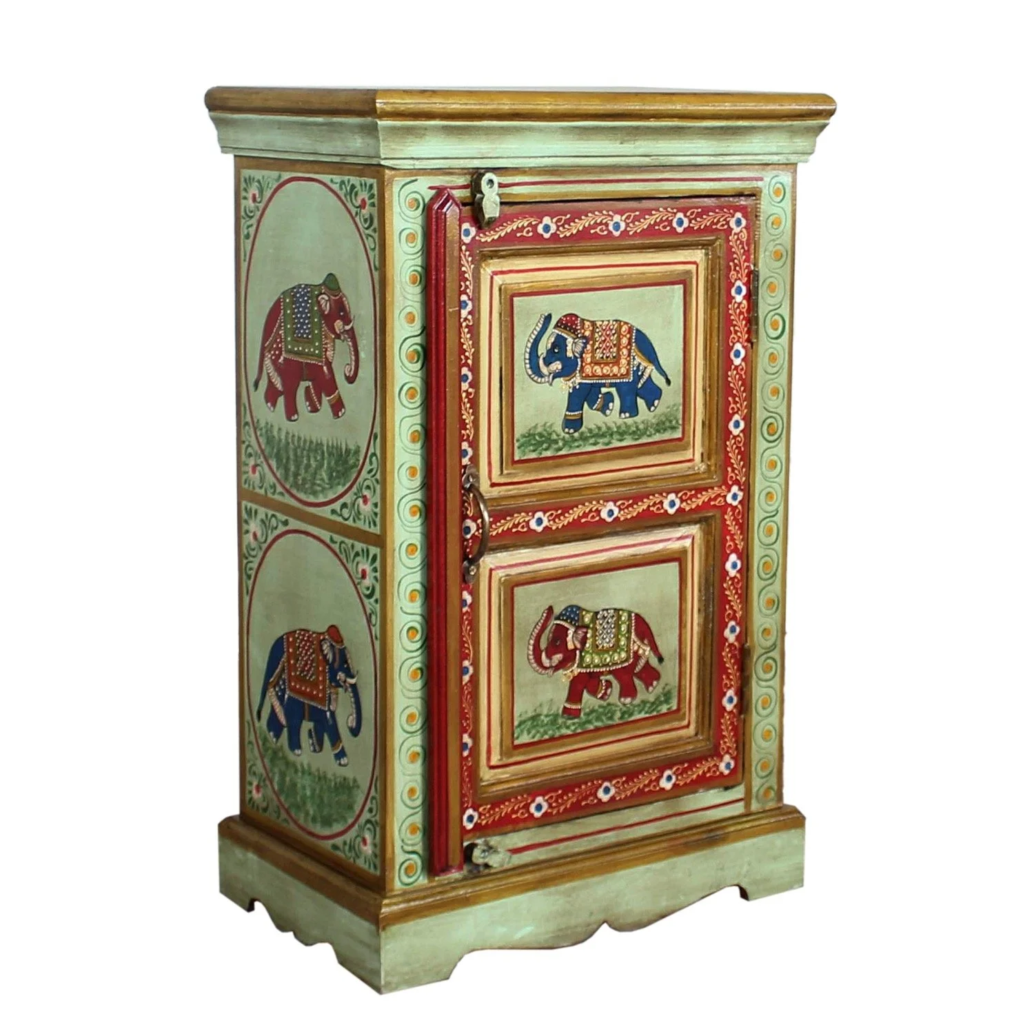 Hand-Painted Rajasthani Bedside Cabinet