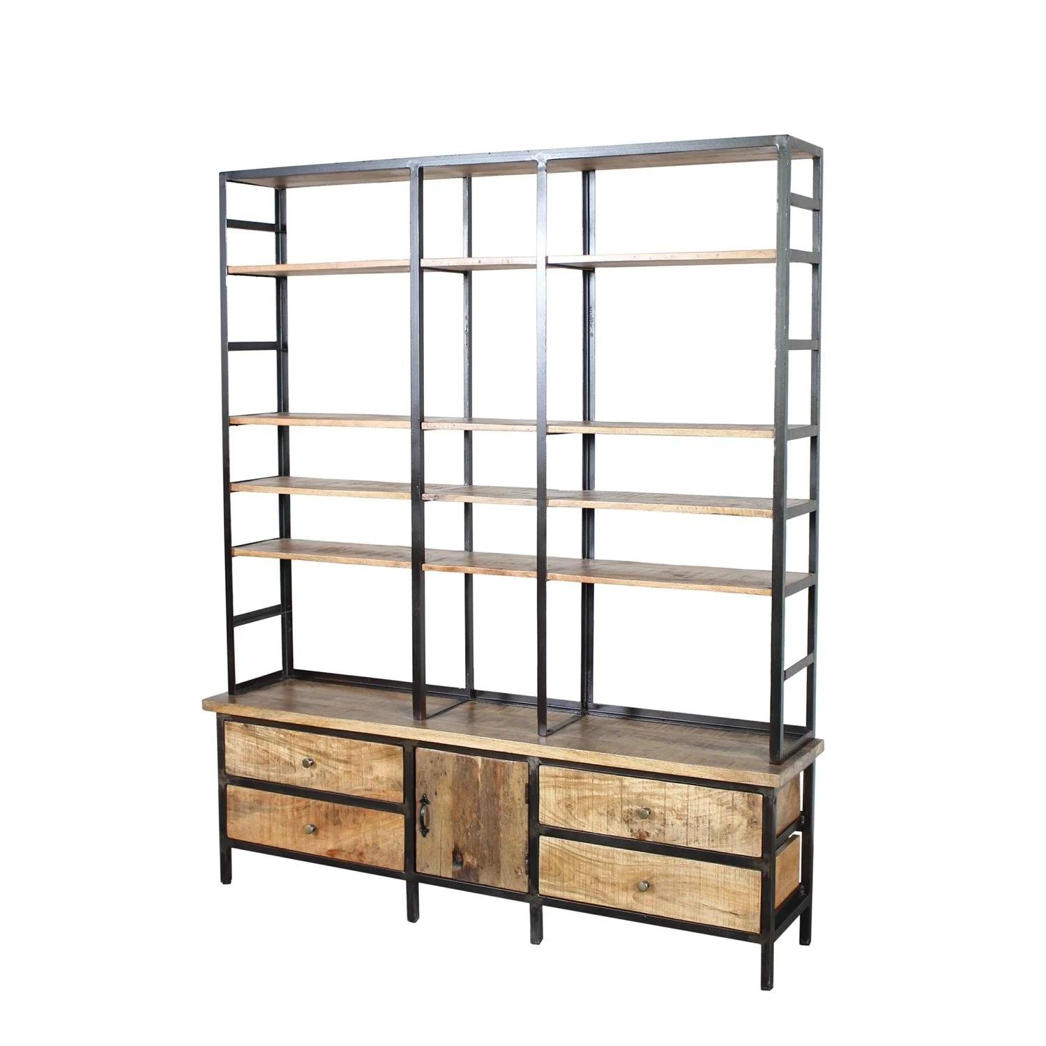 SOLD - Iron & Wood Shelf Unit