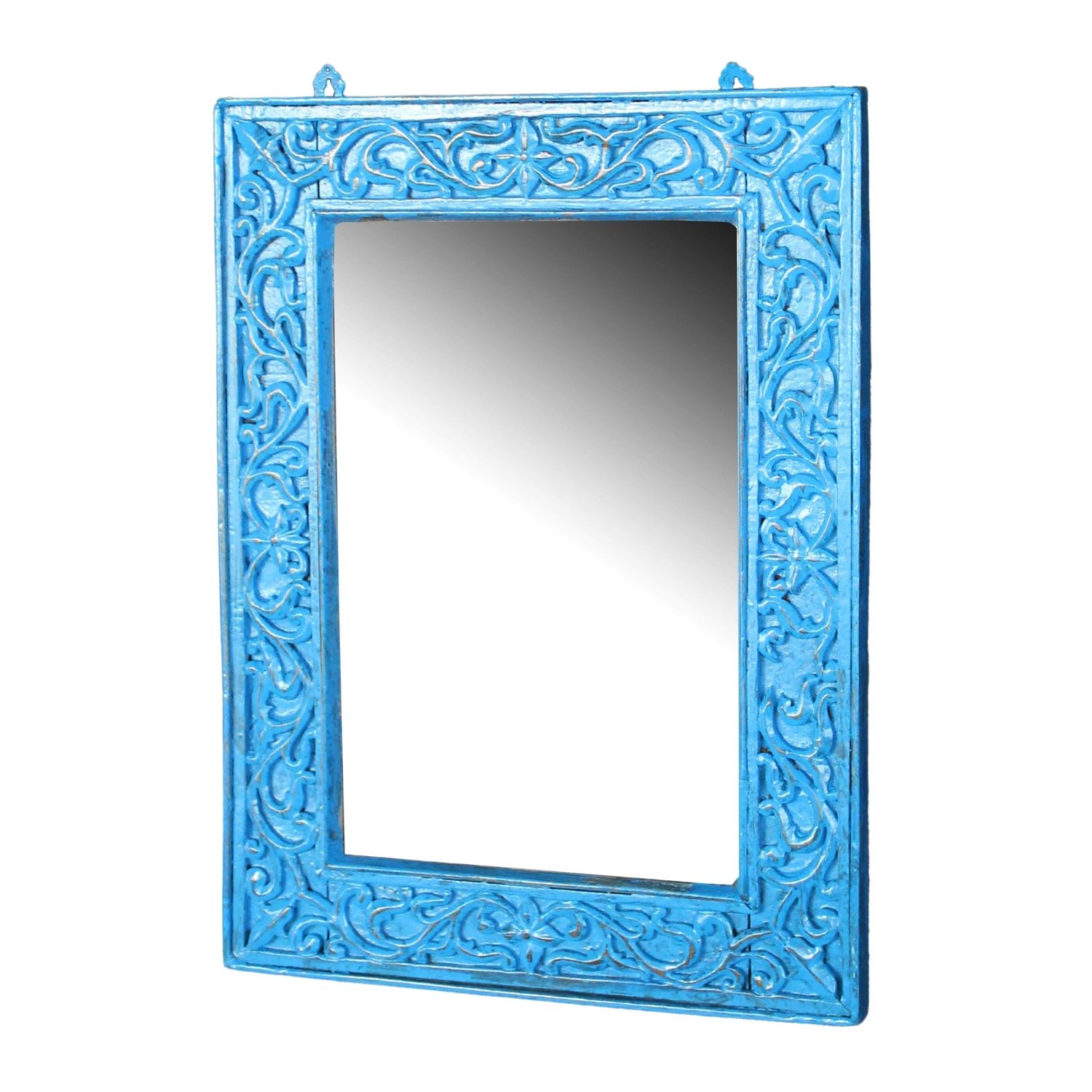 Blue Carved Mirror