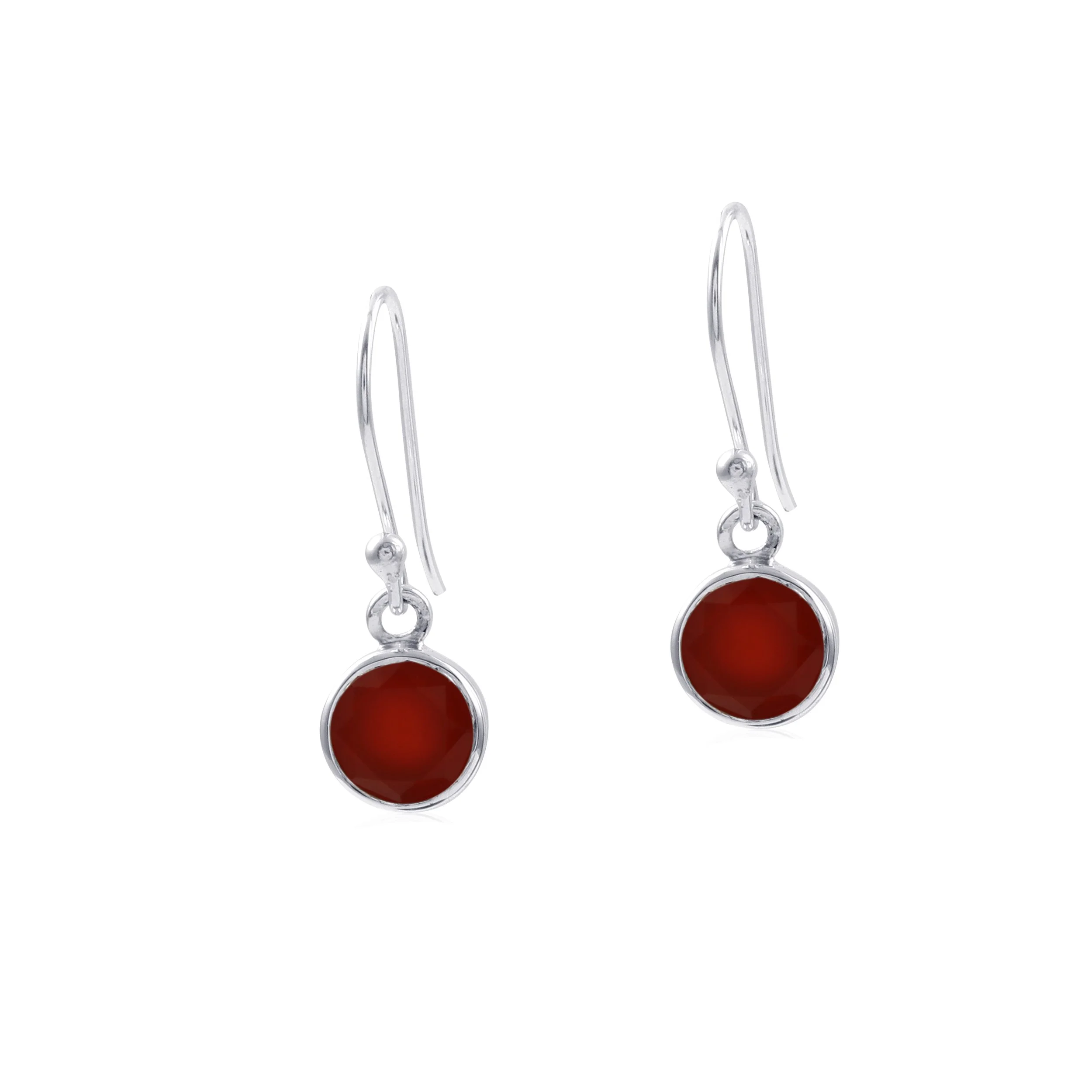 Carnelian Round Dangle Earring