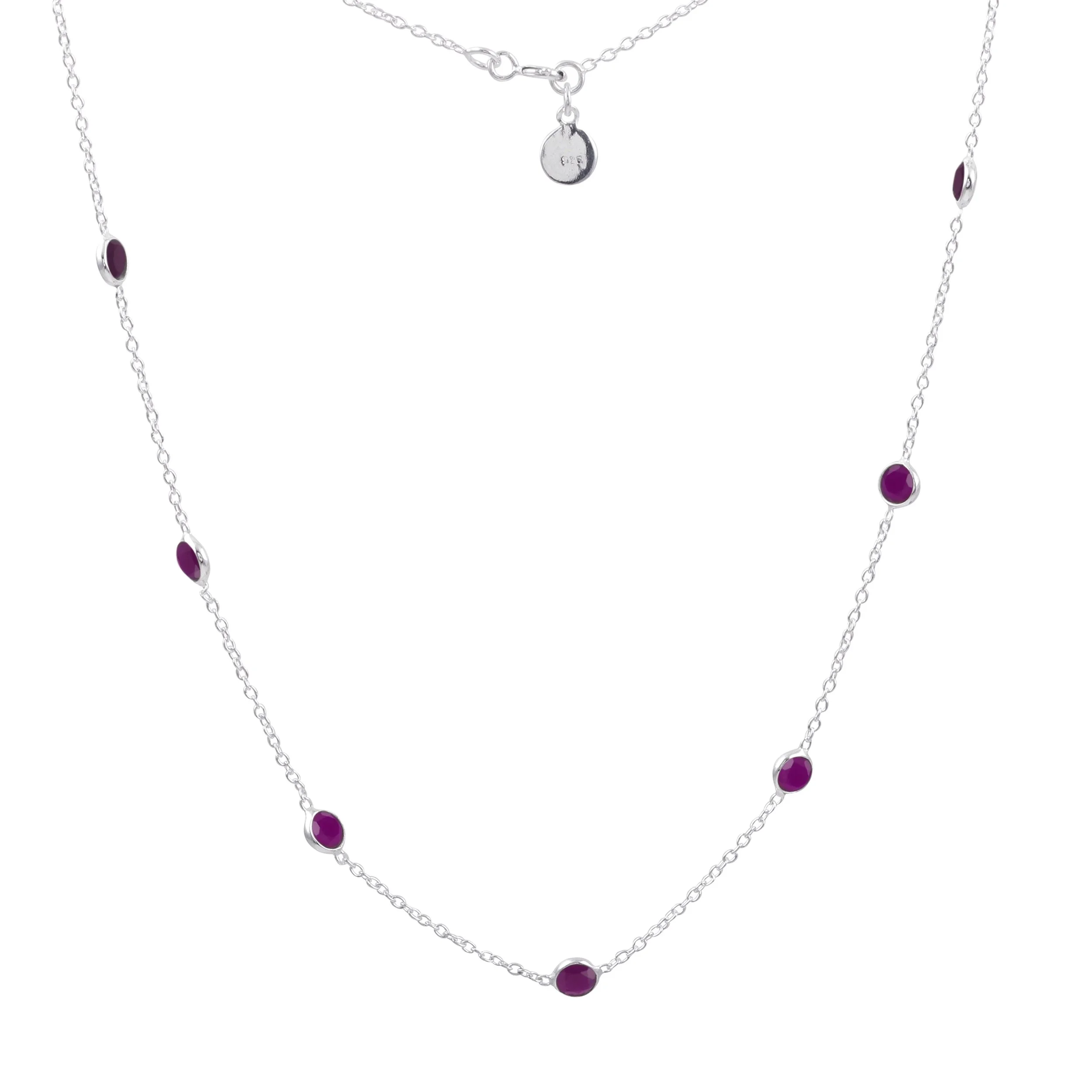 Purple Chalcedony Eleven Stone Necklace
