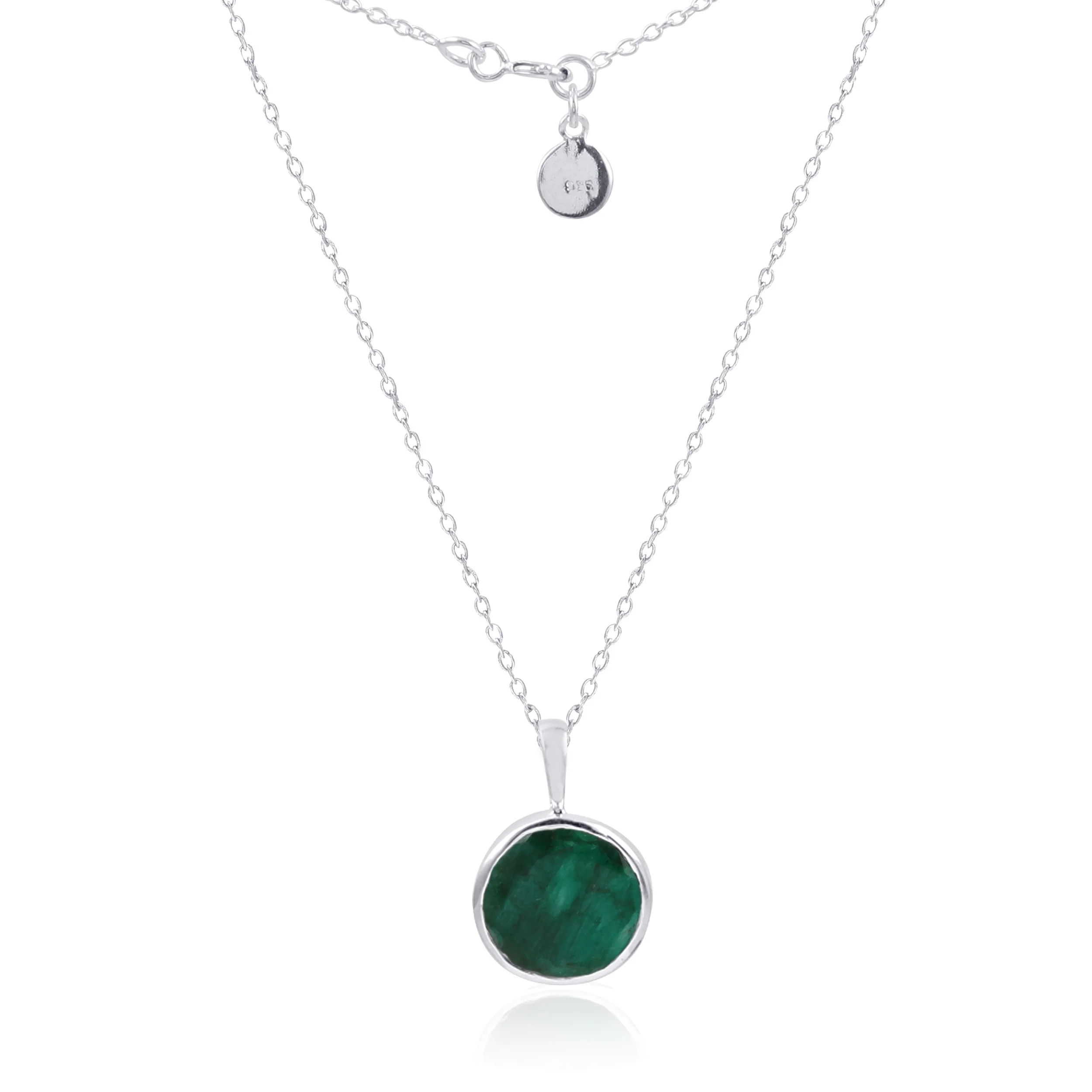 Raw Emerald Big Pendant Necklace