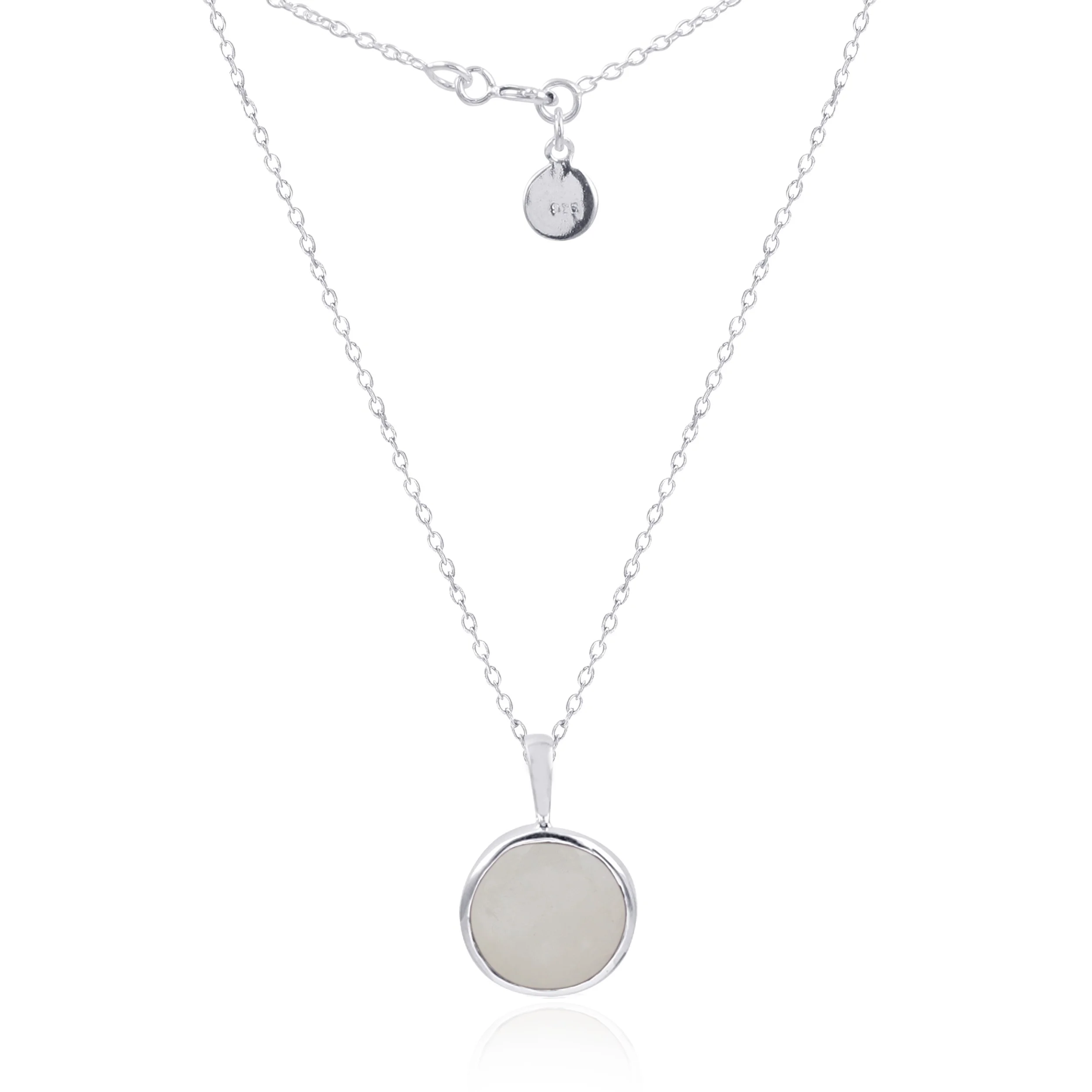 Rainbow Moonstone Big Pendant Necklace