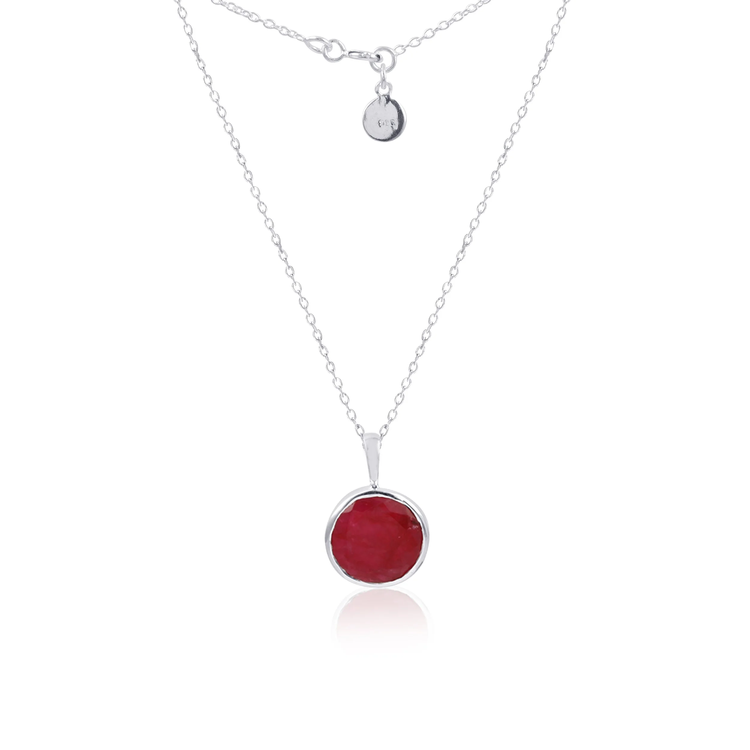 Raw Ruby Big Pendant Necklace