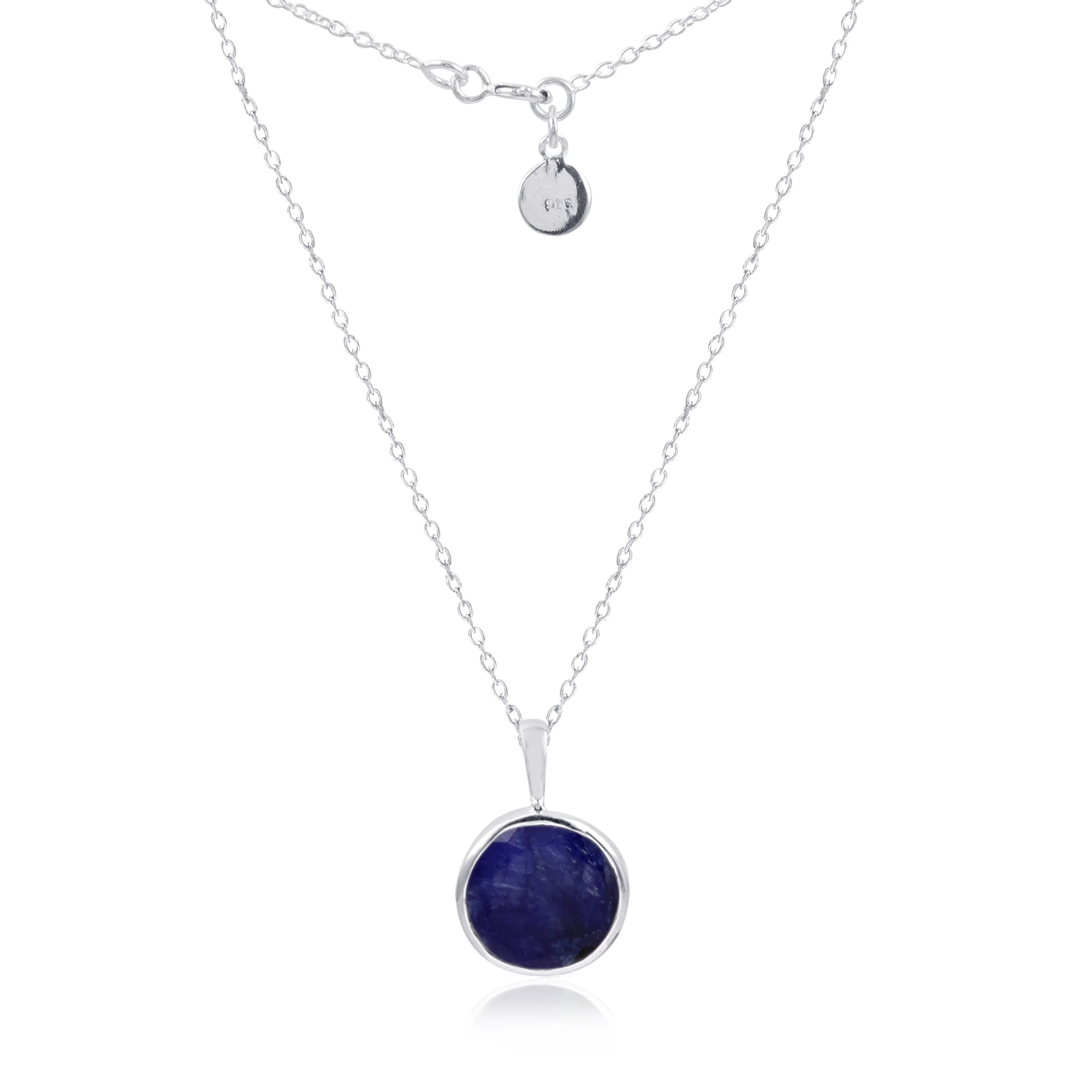Raw Sapphire Big Pendant Necklace