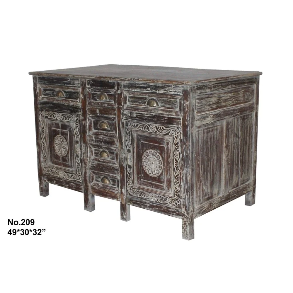 SOLD - Whitewashed Wooden Sideboard