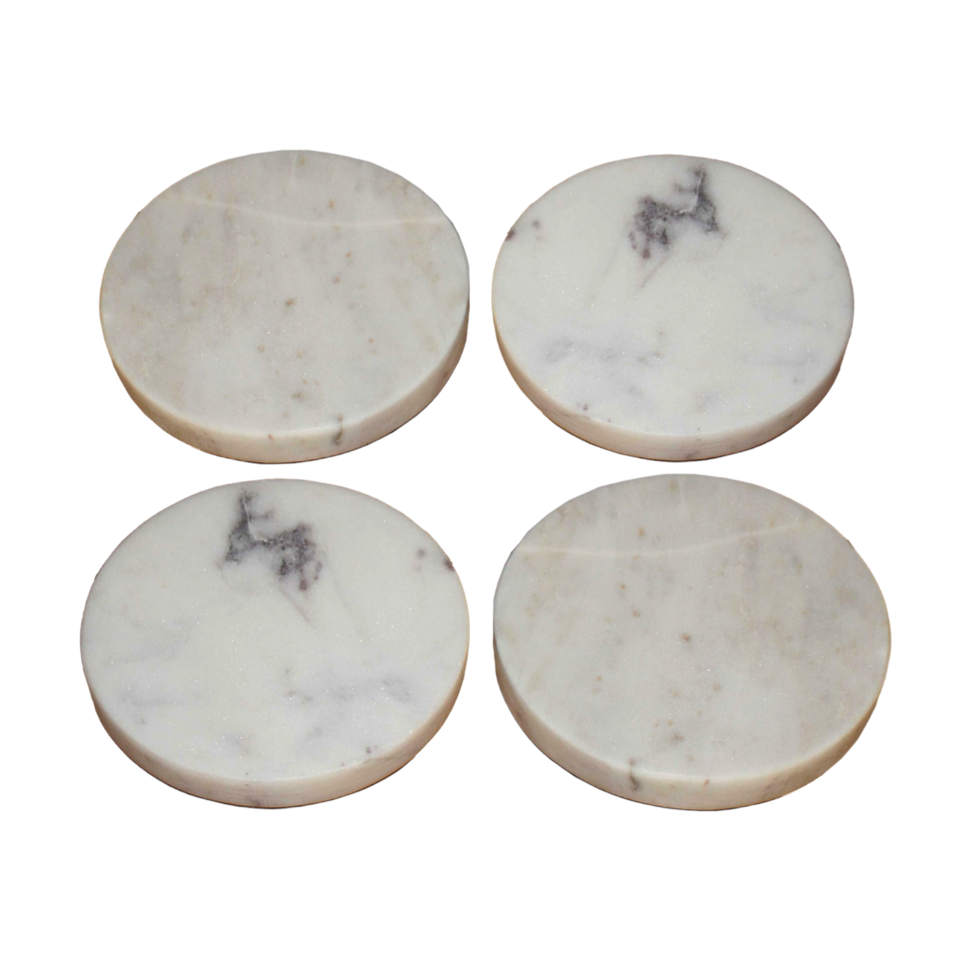 White Marble Coasters - Set of 4
