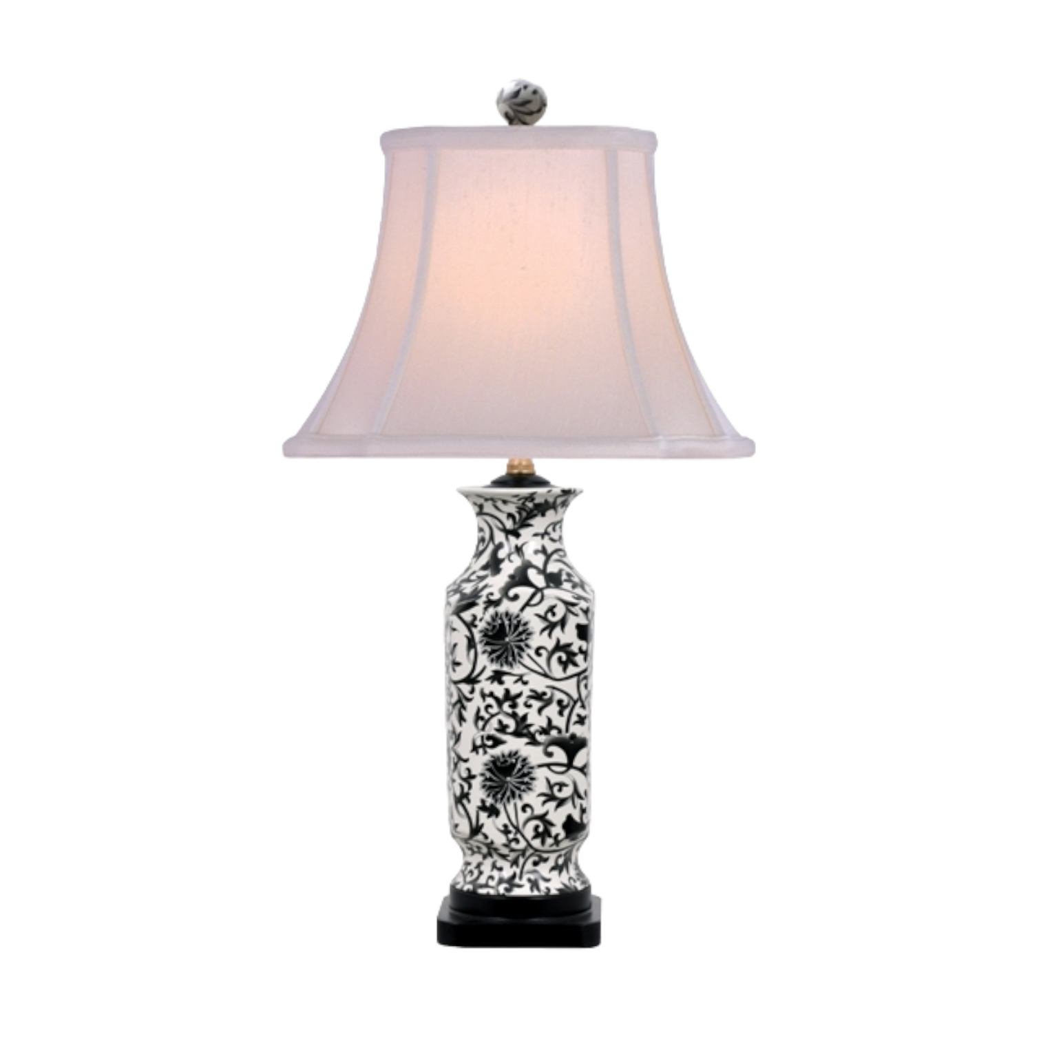 Porcelain Black and White Table Lamp