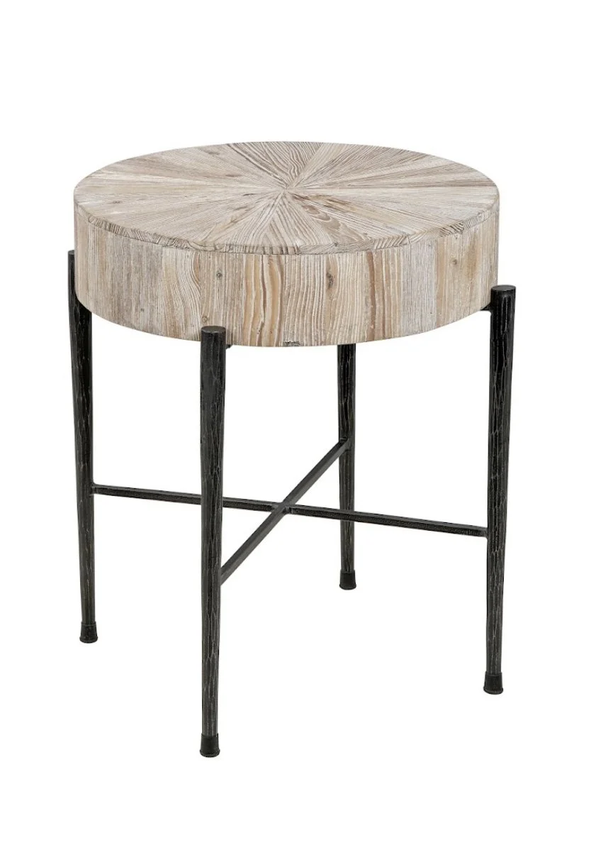 Iron and Wood Side Table